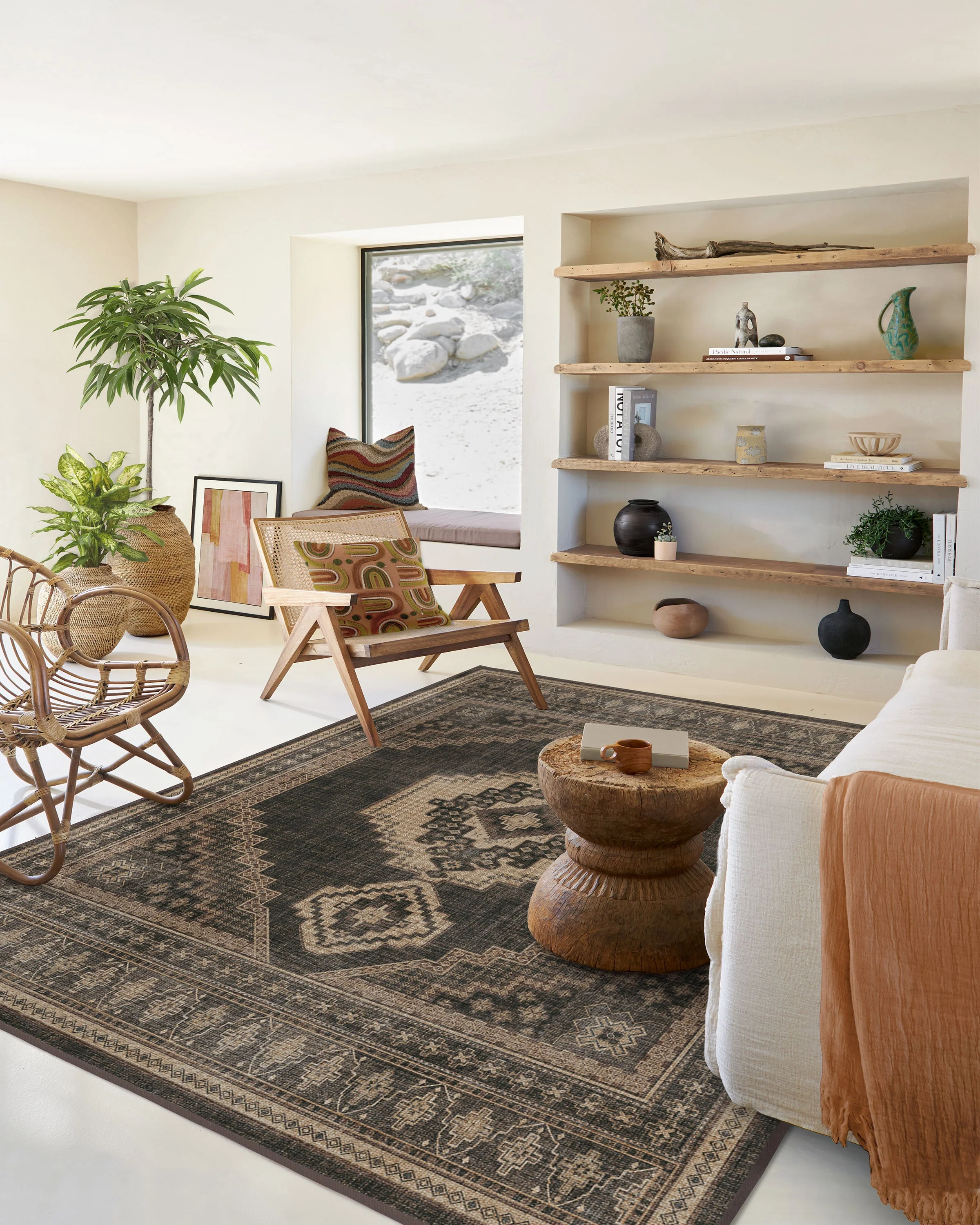 Rayne Charcoal & Tan Flatwoven Rug