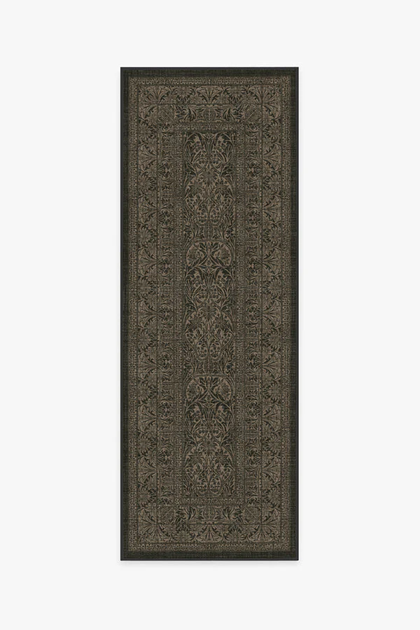 Bluebell Soft Black Flatwoven Rug by Morris & Co.