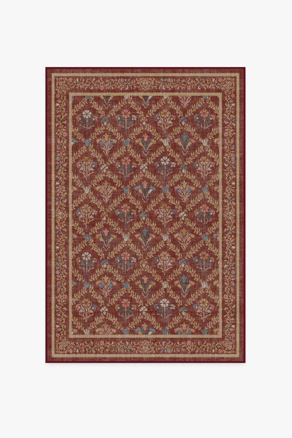 Bellflowers Amber Red Rug by Morris & Co.