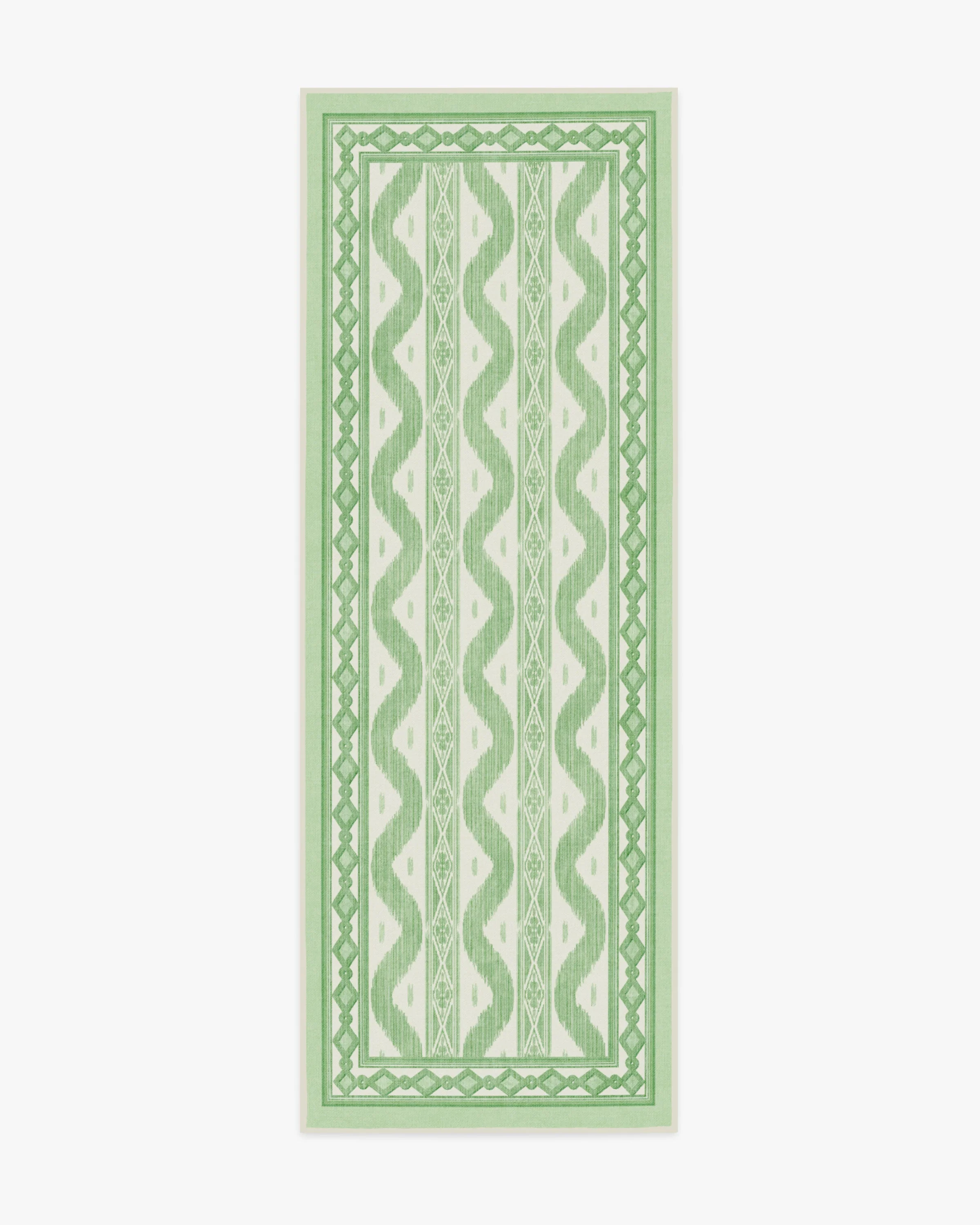 Ava Ikat Green Flatwoven Rug by Mrs. Alice