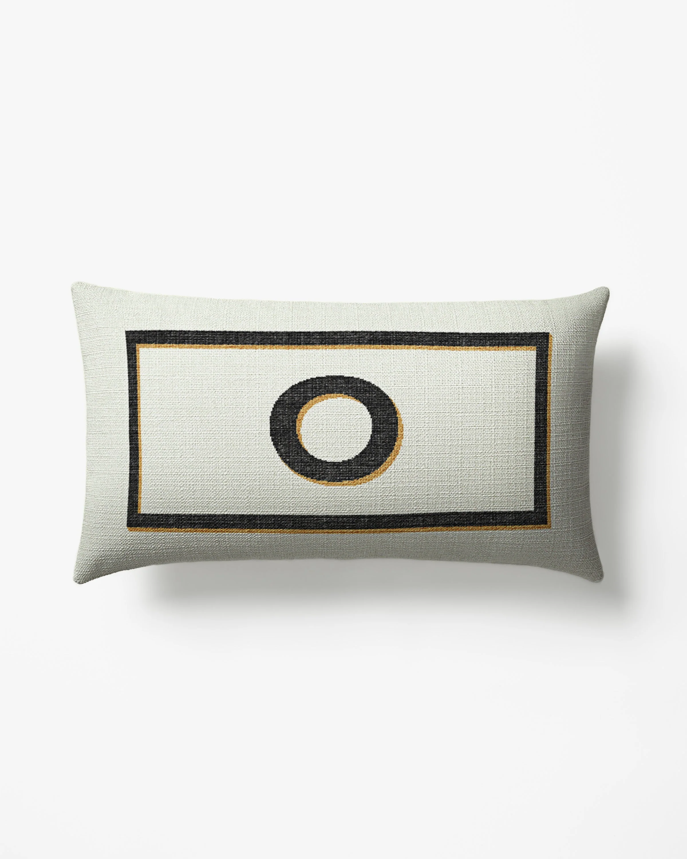 Classic Monogram Ivory Woven Throw Pillow, 12x21 by Jonathan Adler
