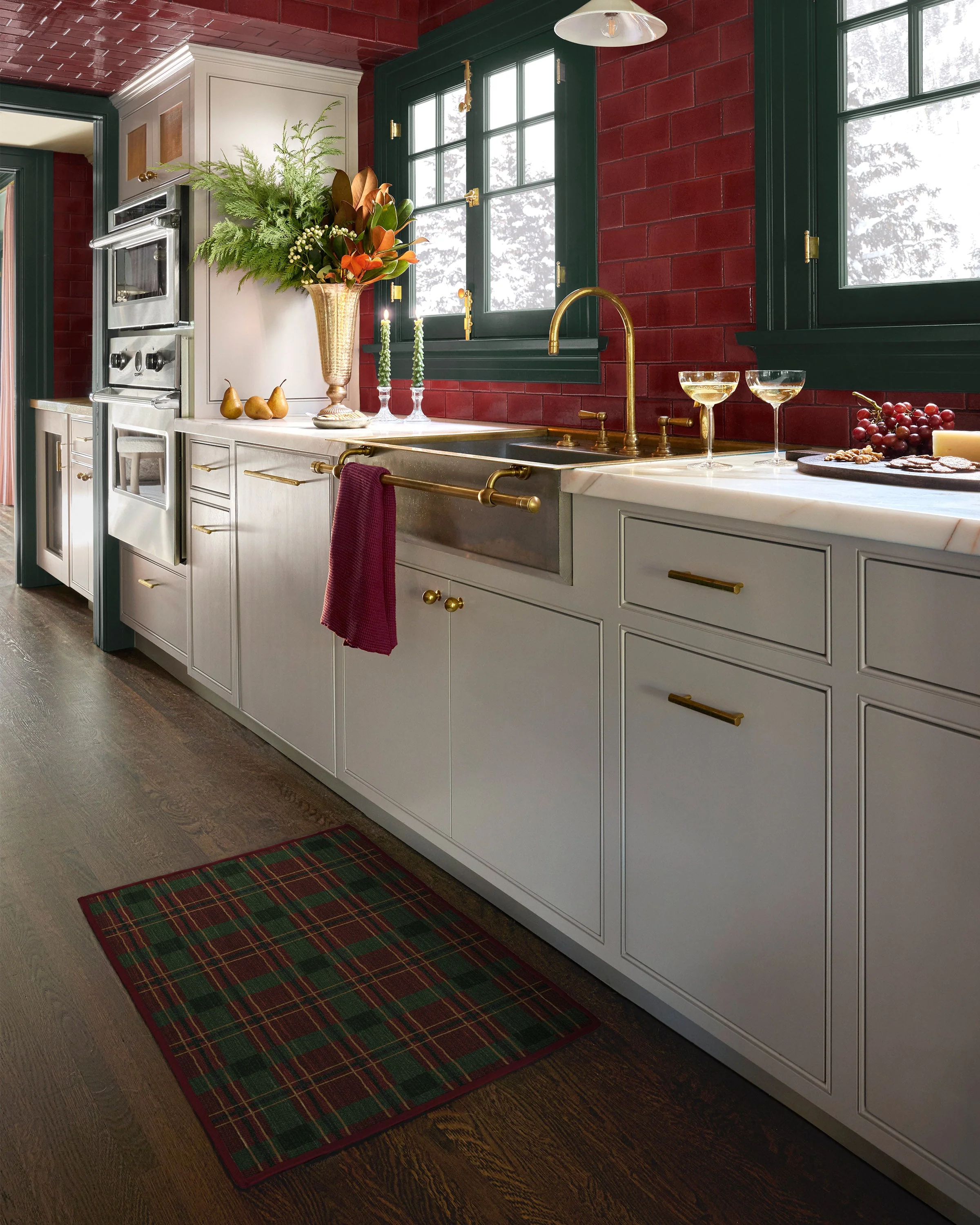 Piper Plaid Burgundy & Green Flatwoven Rug