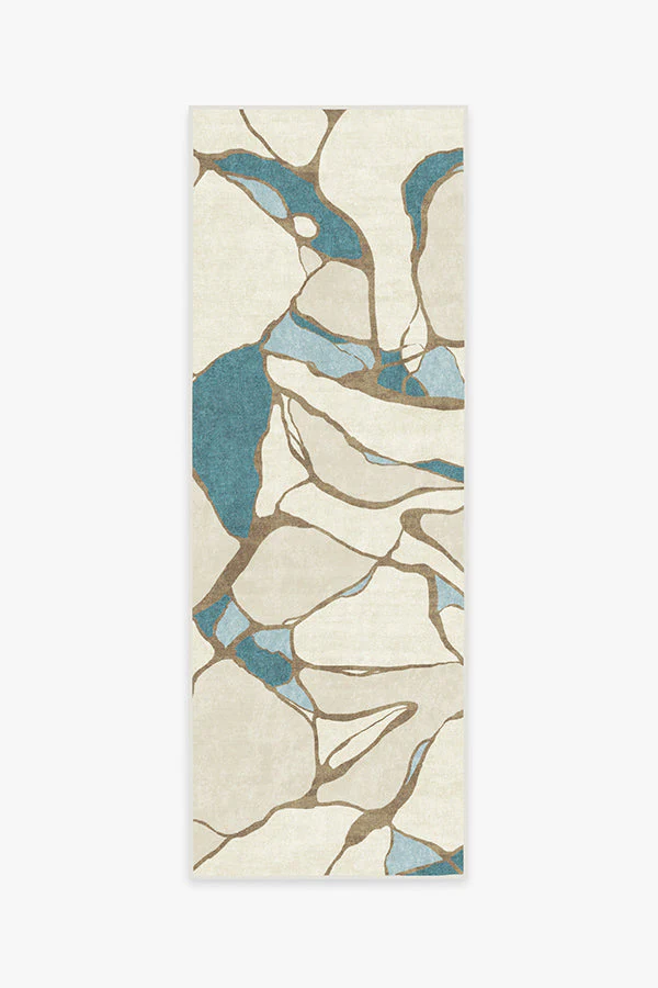 Aude Teal & Ivory Rug by Nina Takesh