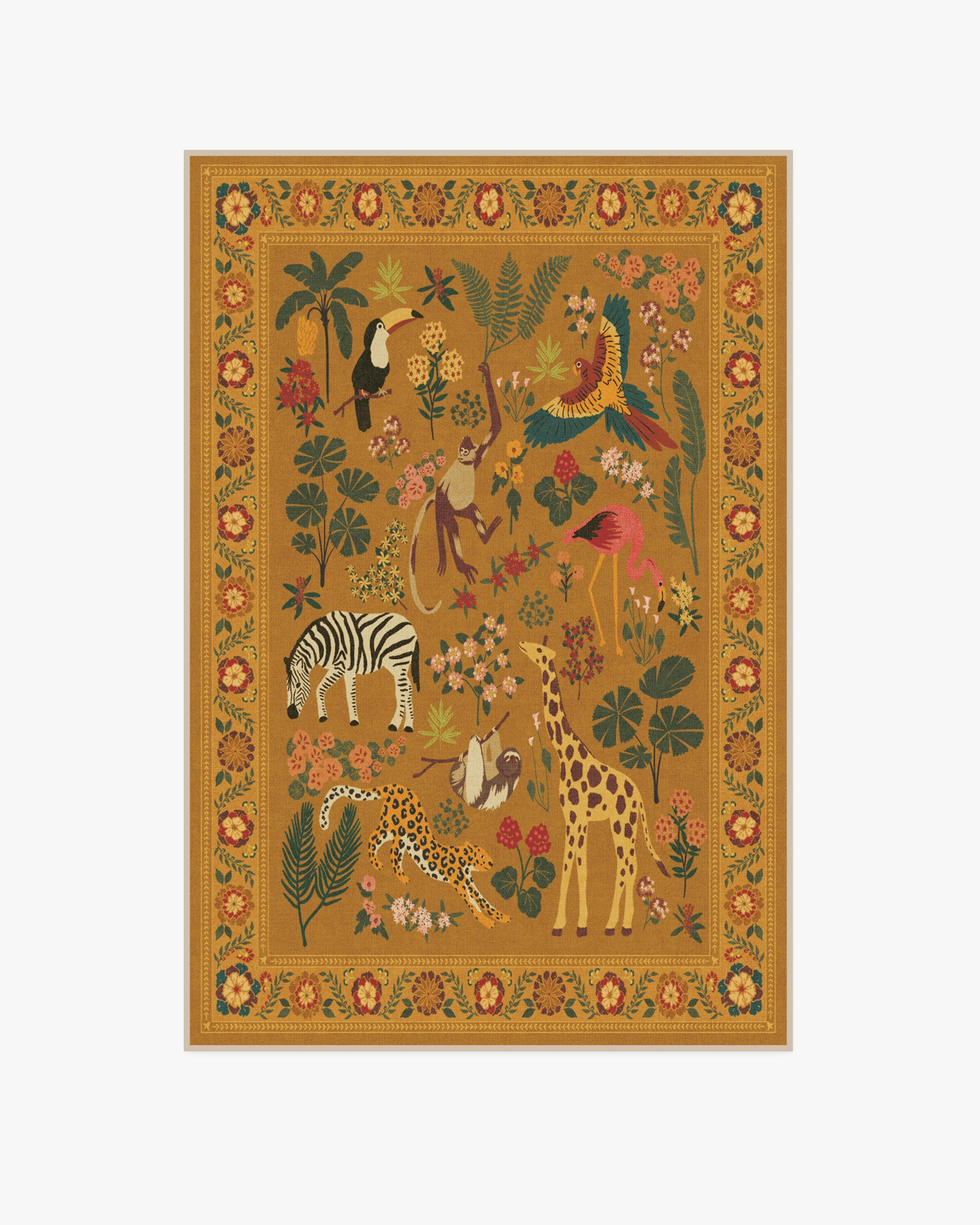 Jingle Jungle Ochre Flatwoven Rug by Iris Apfel