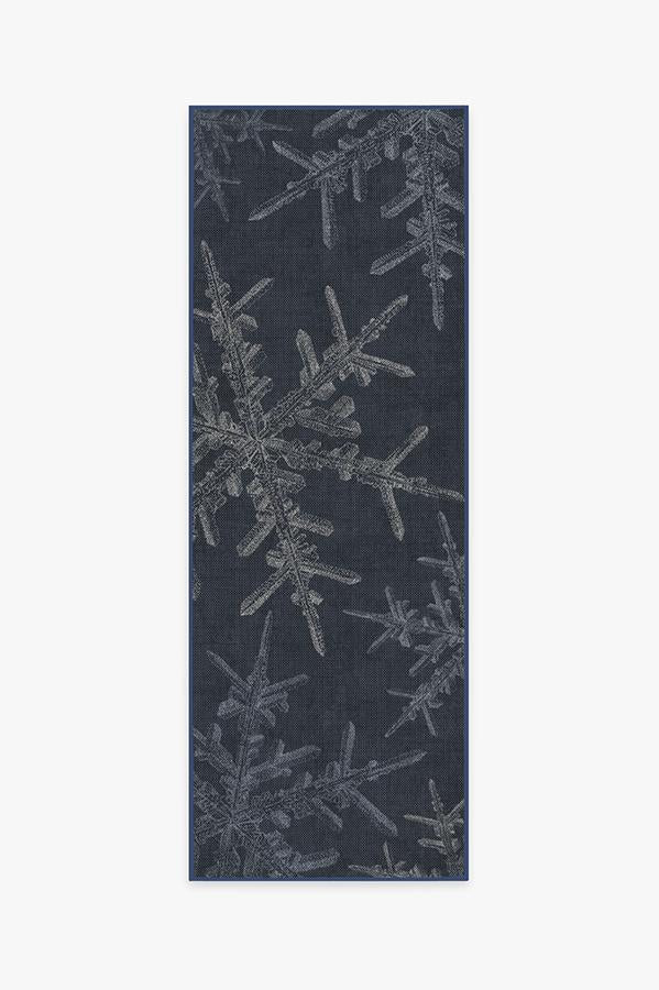 Snowflake Navy Flatwoven Rug
