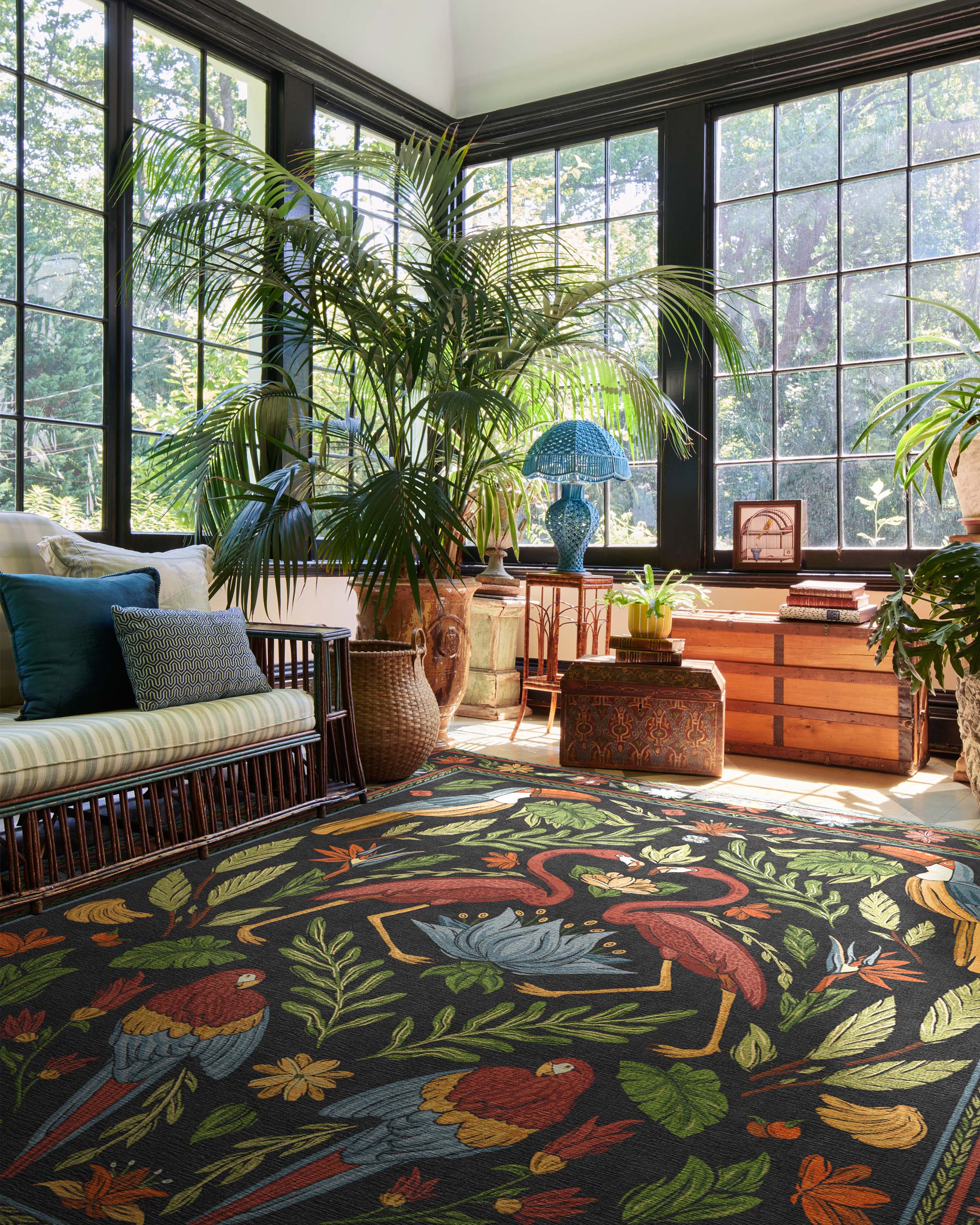 Birds Of A Feather Flatwoven Rug by Iris Apfel