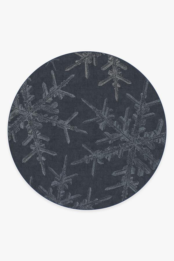 Snowflake Navy Flatwoven Rug
