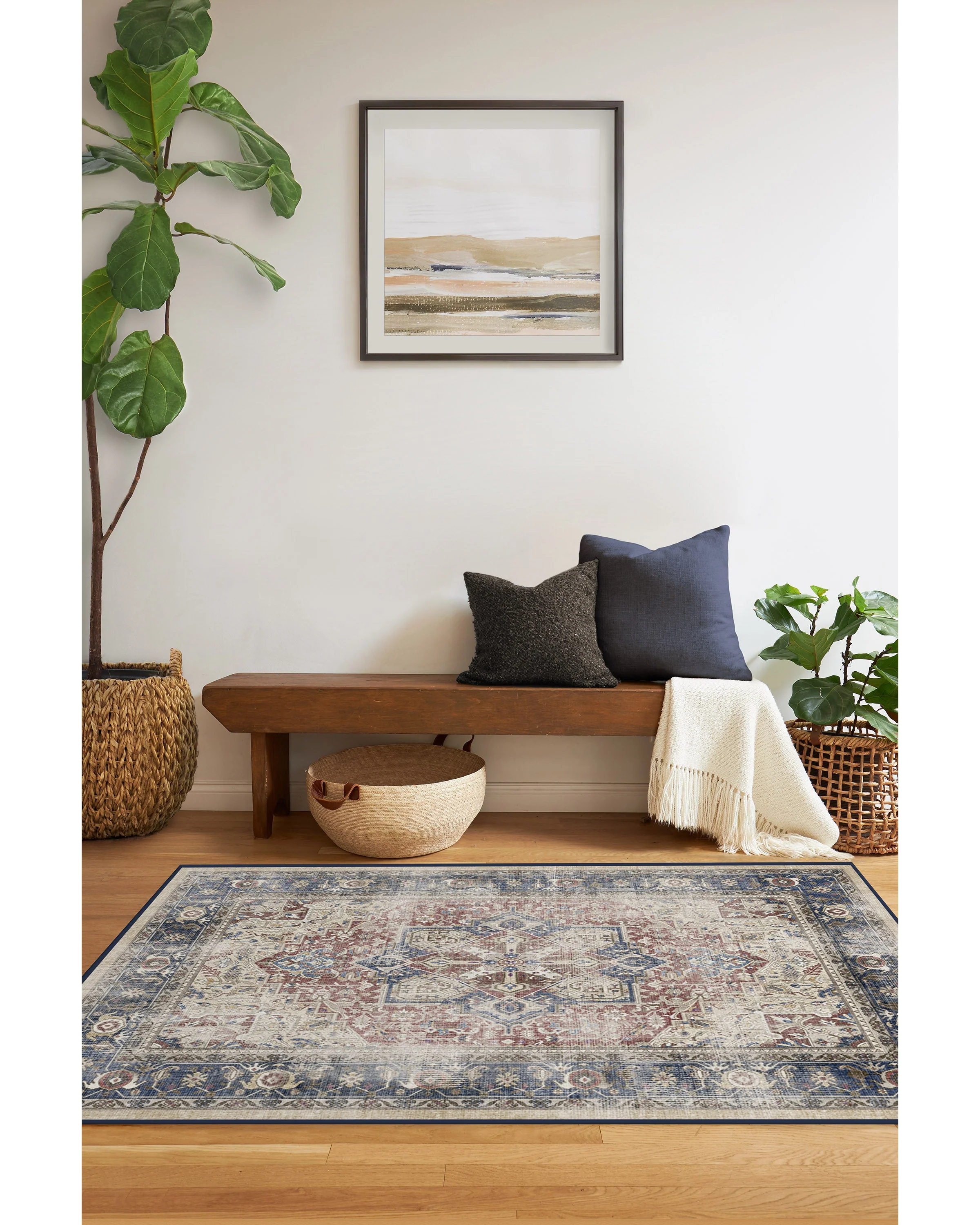 Kamran Royal Blue Flatwoven Rug
