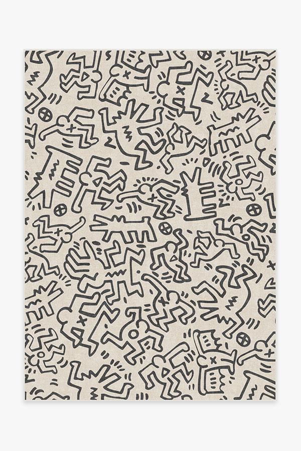 Block Party Black & Ivory Rug by Keith Haring