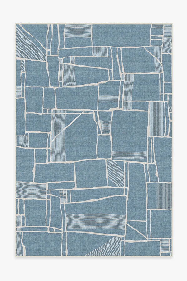 Rune Slate Blue Outdoor Rug
