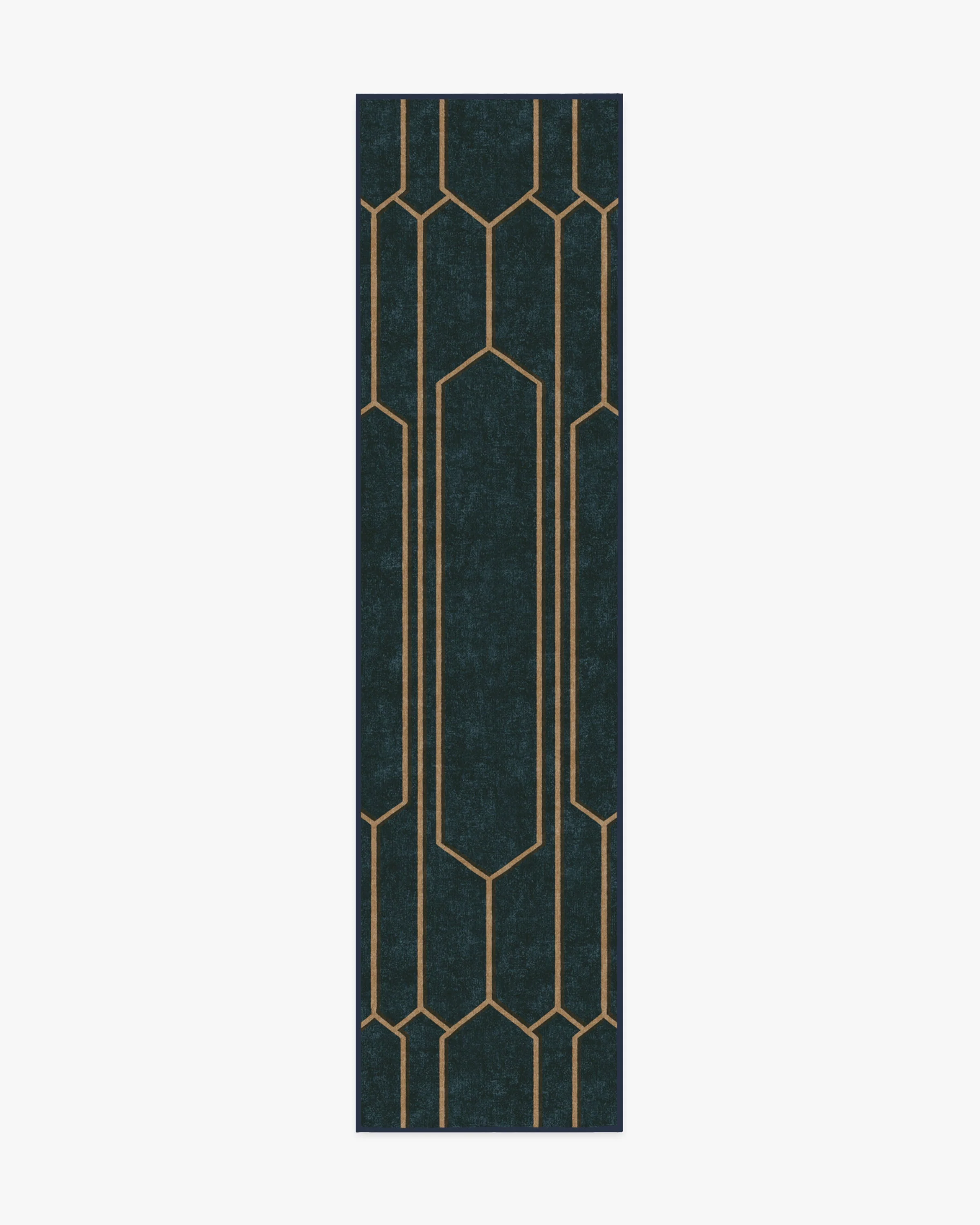 Bryant Marine Blue & Gold Flatwoven Rug by The Hiltons