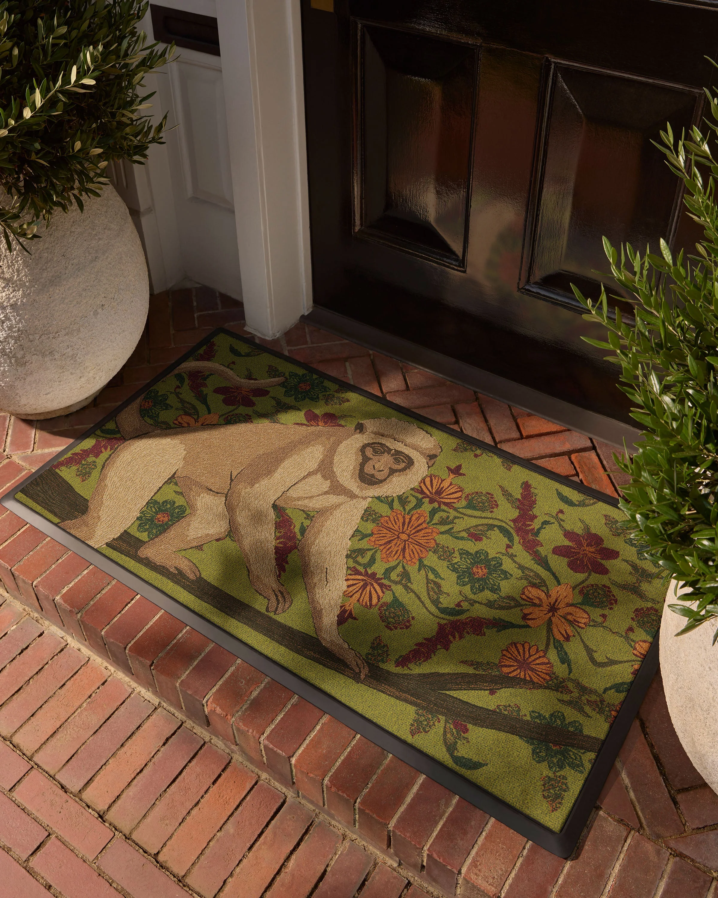 Wise Friend Moss Green Large Doormat by Iris Apfel