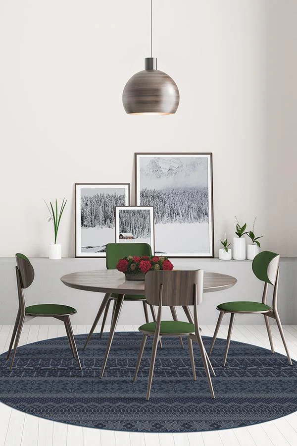 Fair Isle Blue Flatwoven Rug