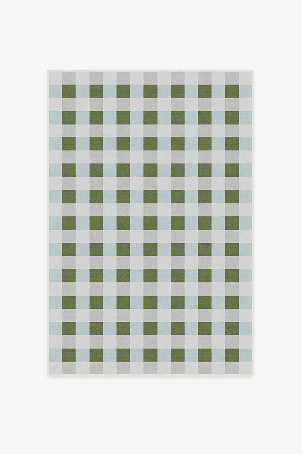 Sutton Moss Green & Blue Flatwoven Rug by The Home Edit