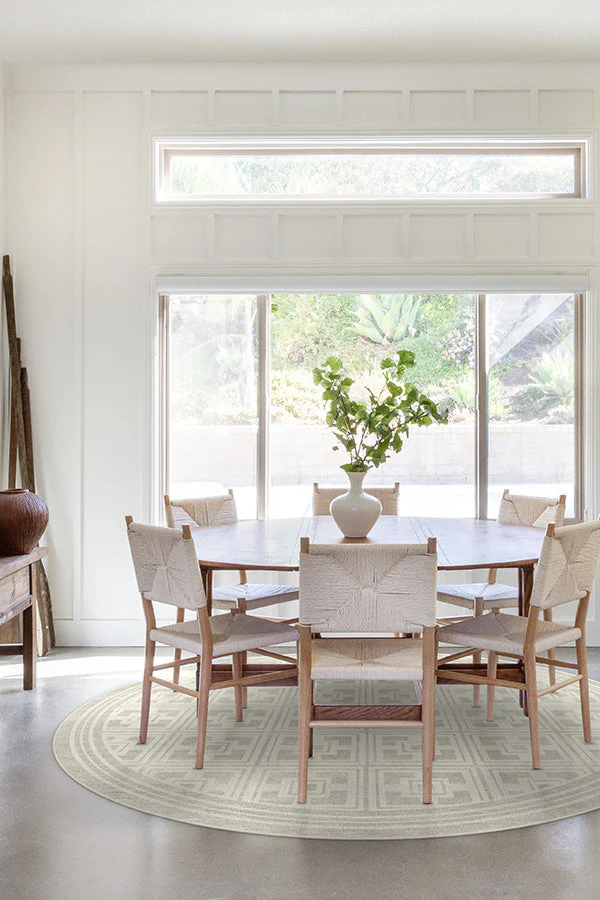 Palm Springs Ivory Stone Flatwoven Rug by Gray Malin