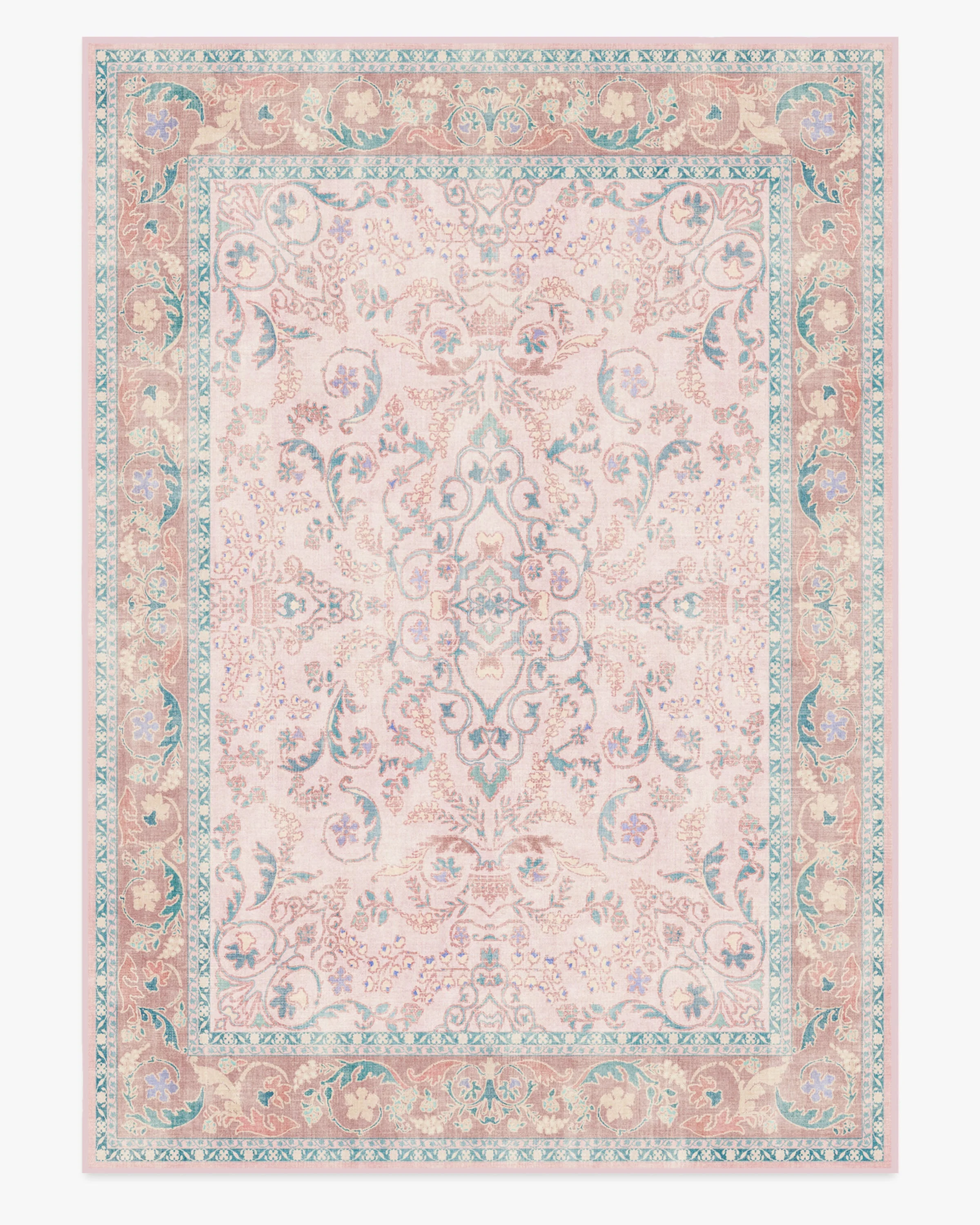 Fit For A Queen Soft Rose Flatwoven Rug by Bridgerton