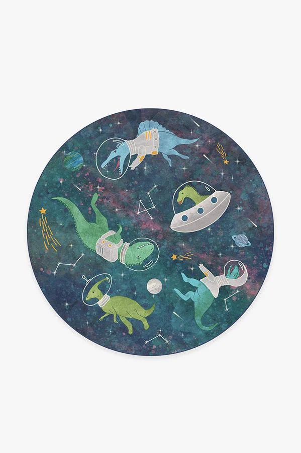 Dinosaurs in Space Flatwoven Rug