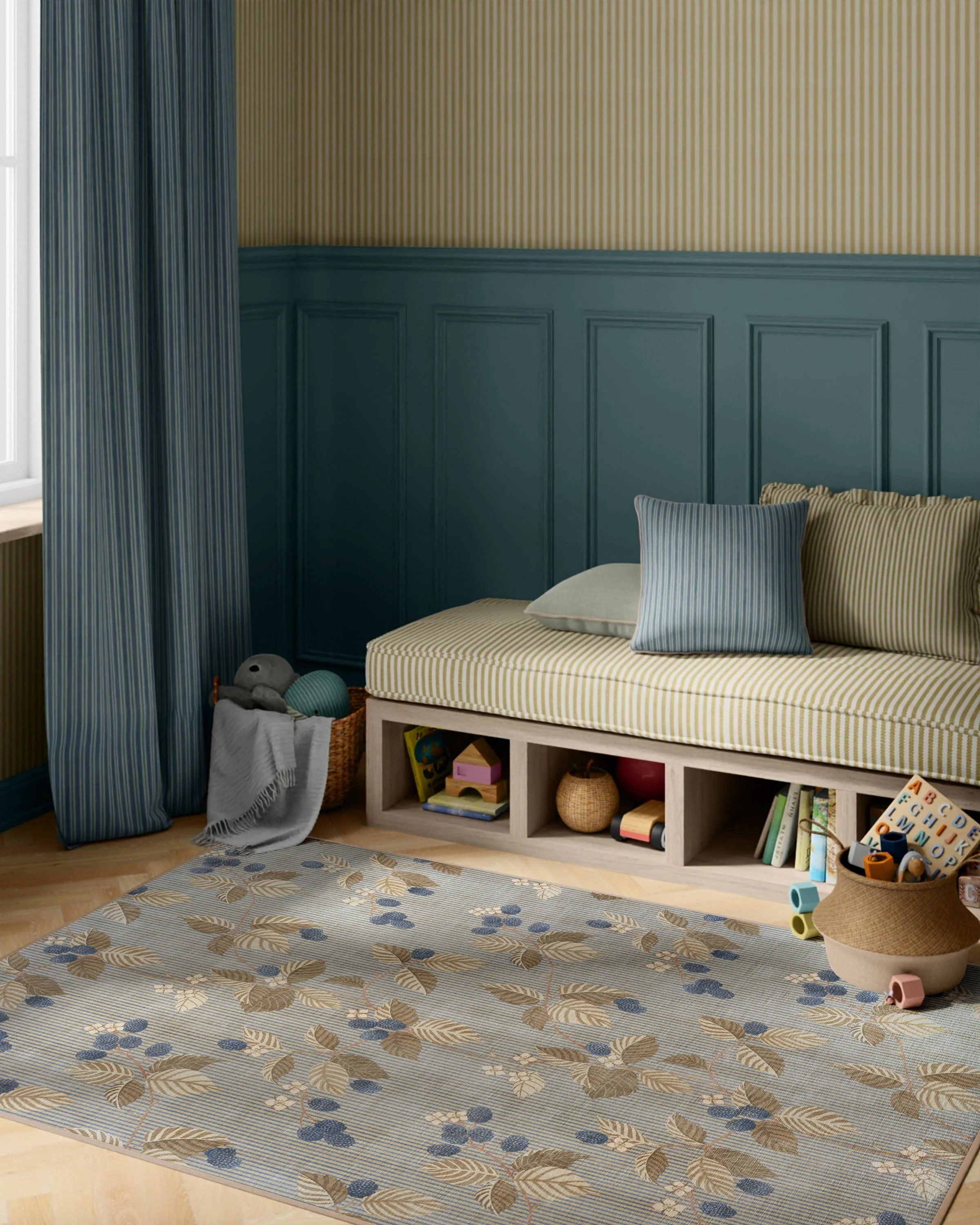 Rubus Azure & Fawn Flatwoven Rug by Sanderson