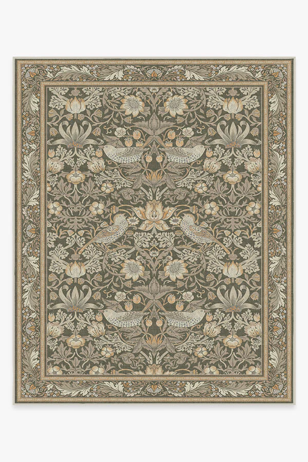 Strawberry Thief Stone Gold Rug by Morris & Co.
