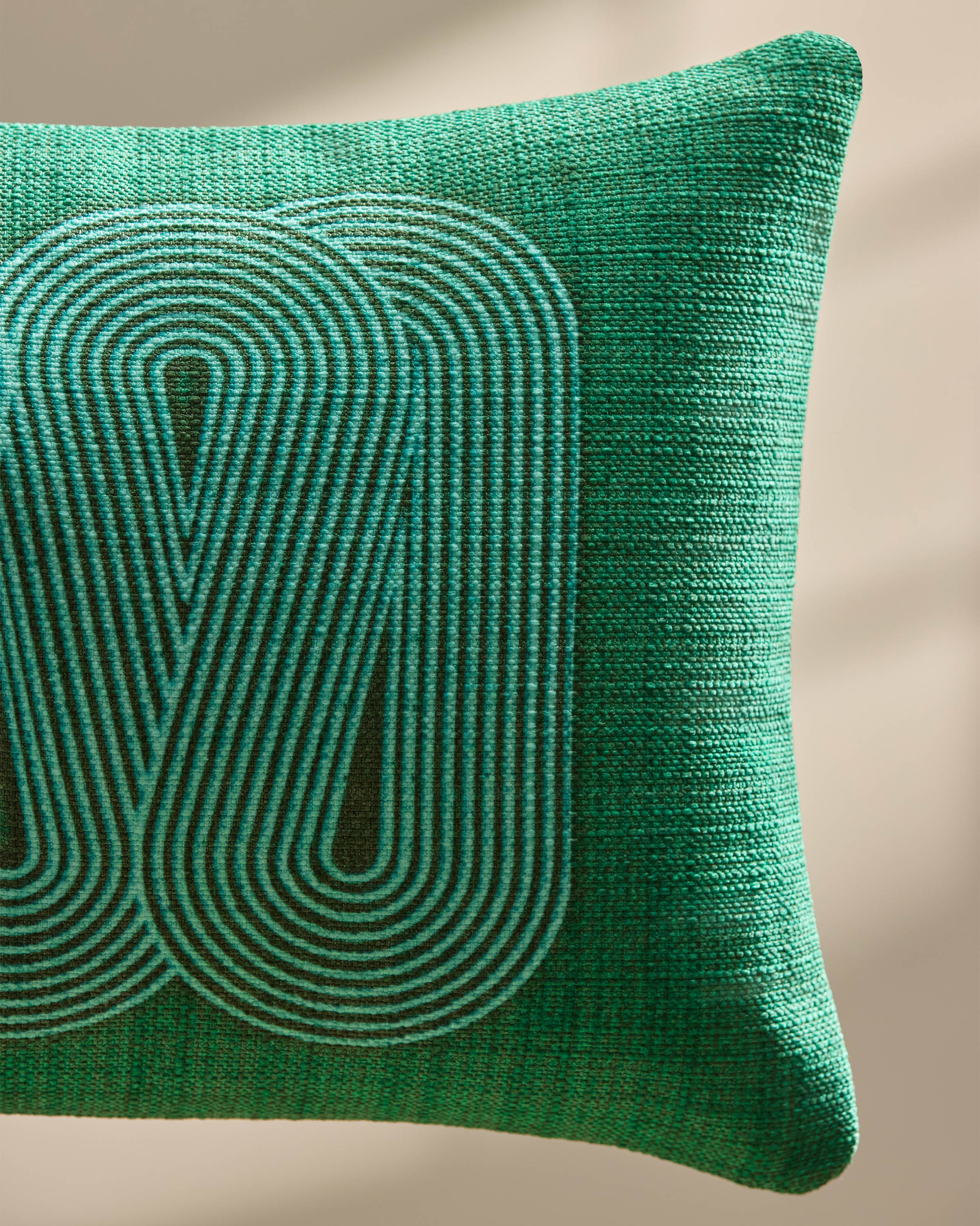 Pompidou Green Woven Throw Pillow by Jonathan Adler