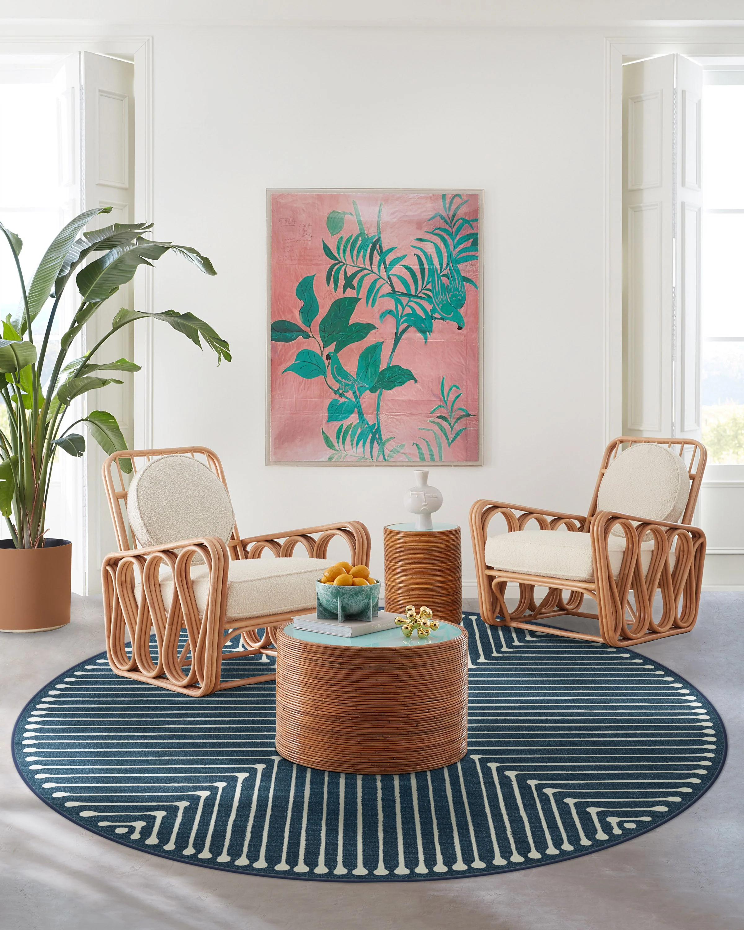 Inkdrop Lapis Blue Rug by Jonathan Adler