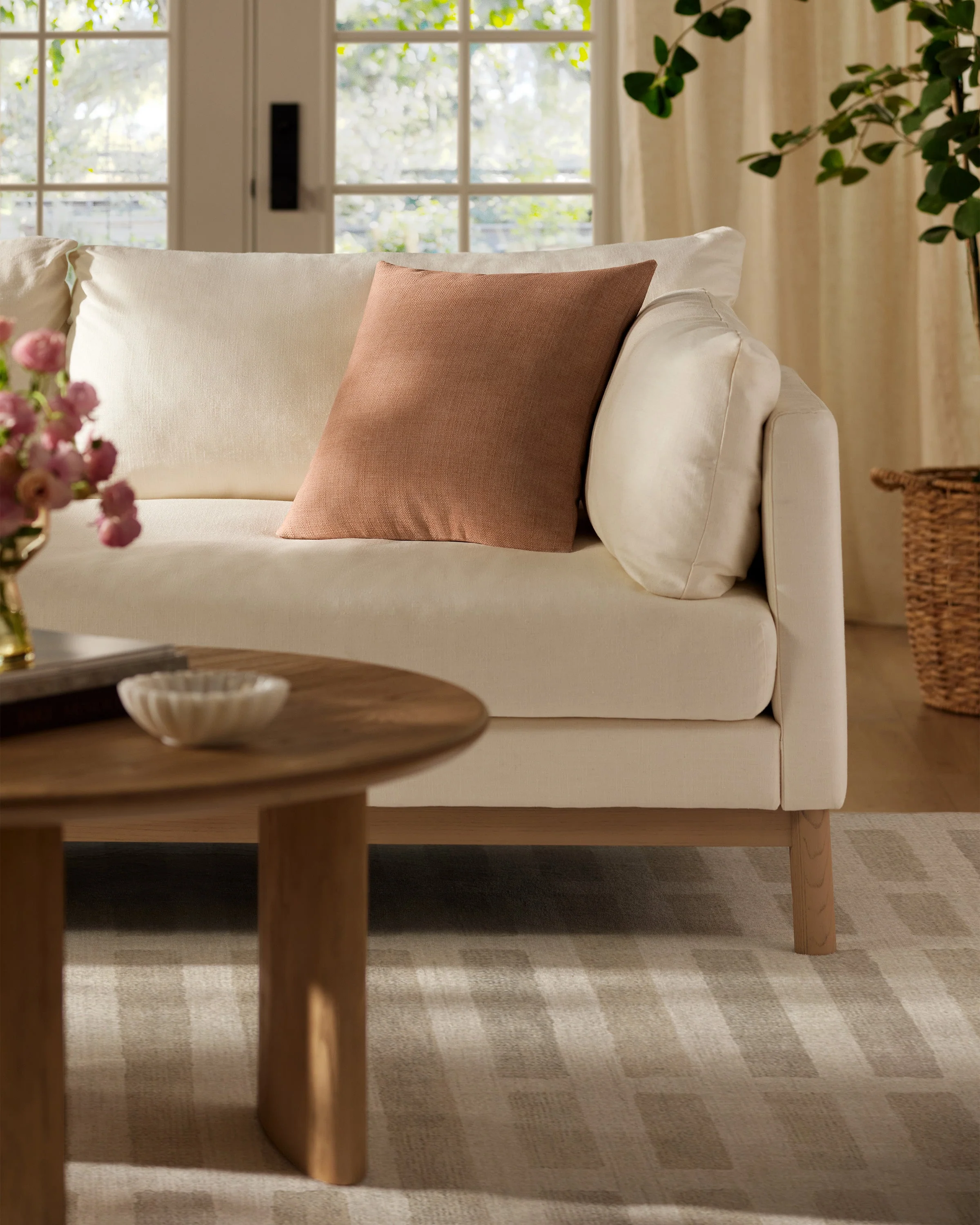 Coral Woven Throw Pillow
