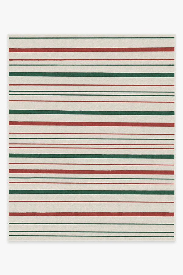 Hudson Stripe Red & Green Rug