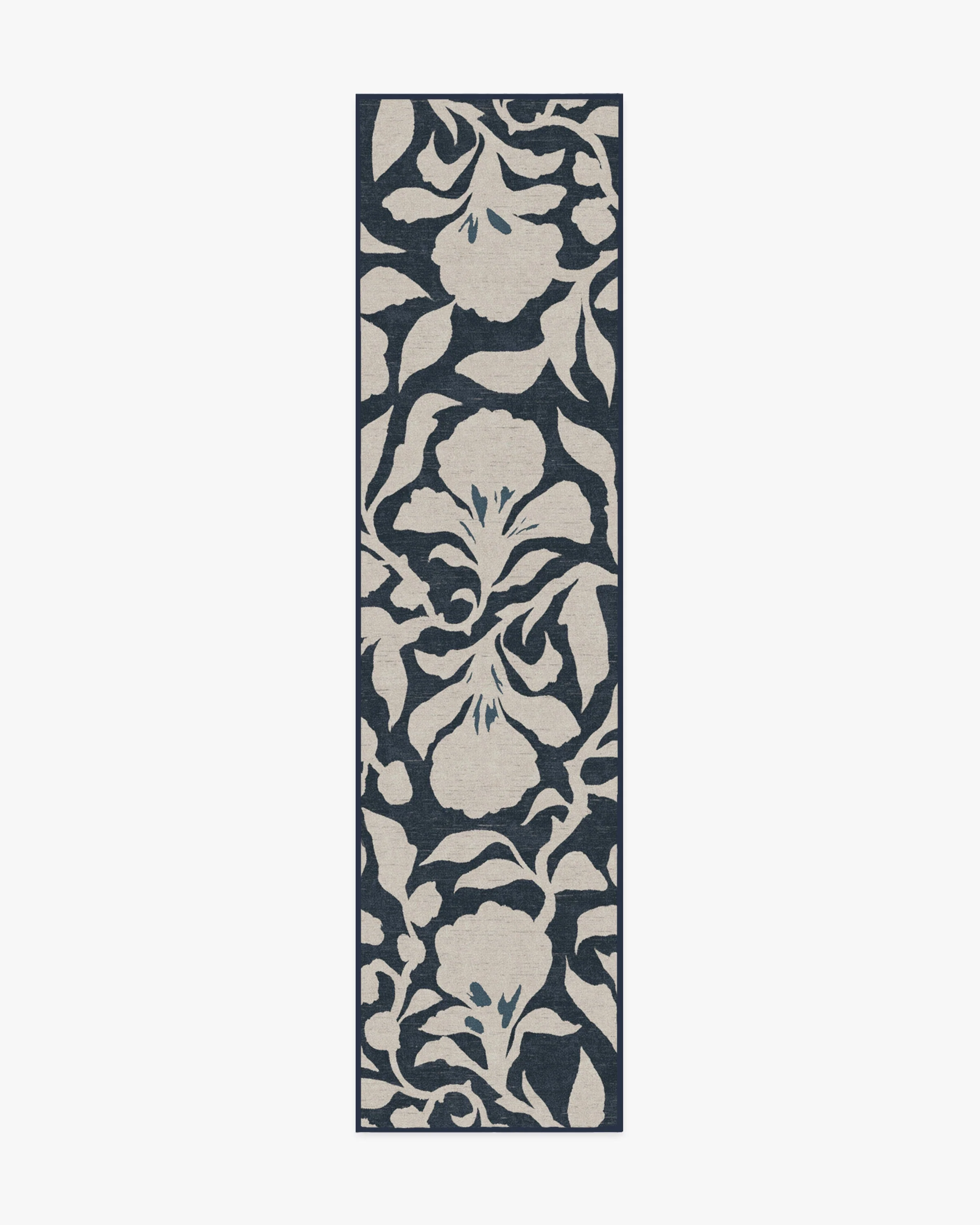 Flora Ink Blue & Ivory Rug by The Hiltons