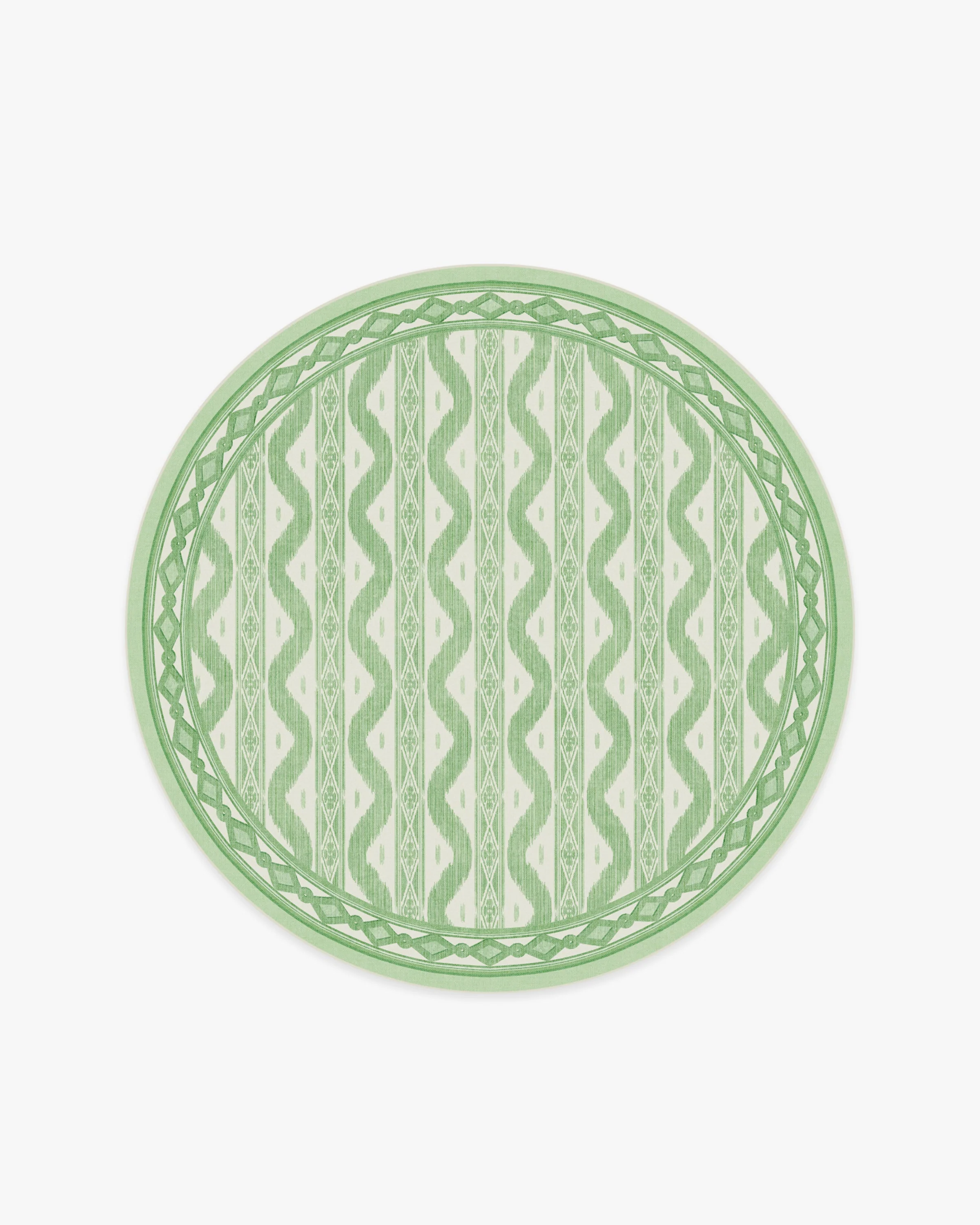 Ava Ikat Green Flatwoven Rug by Mrs. Alice