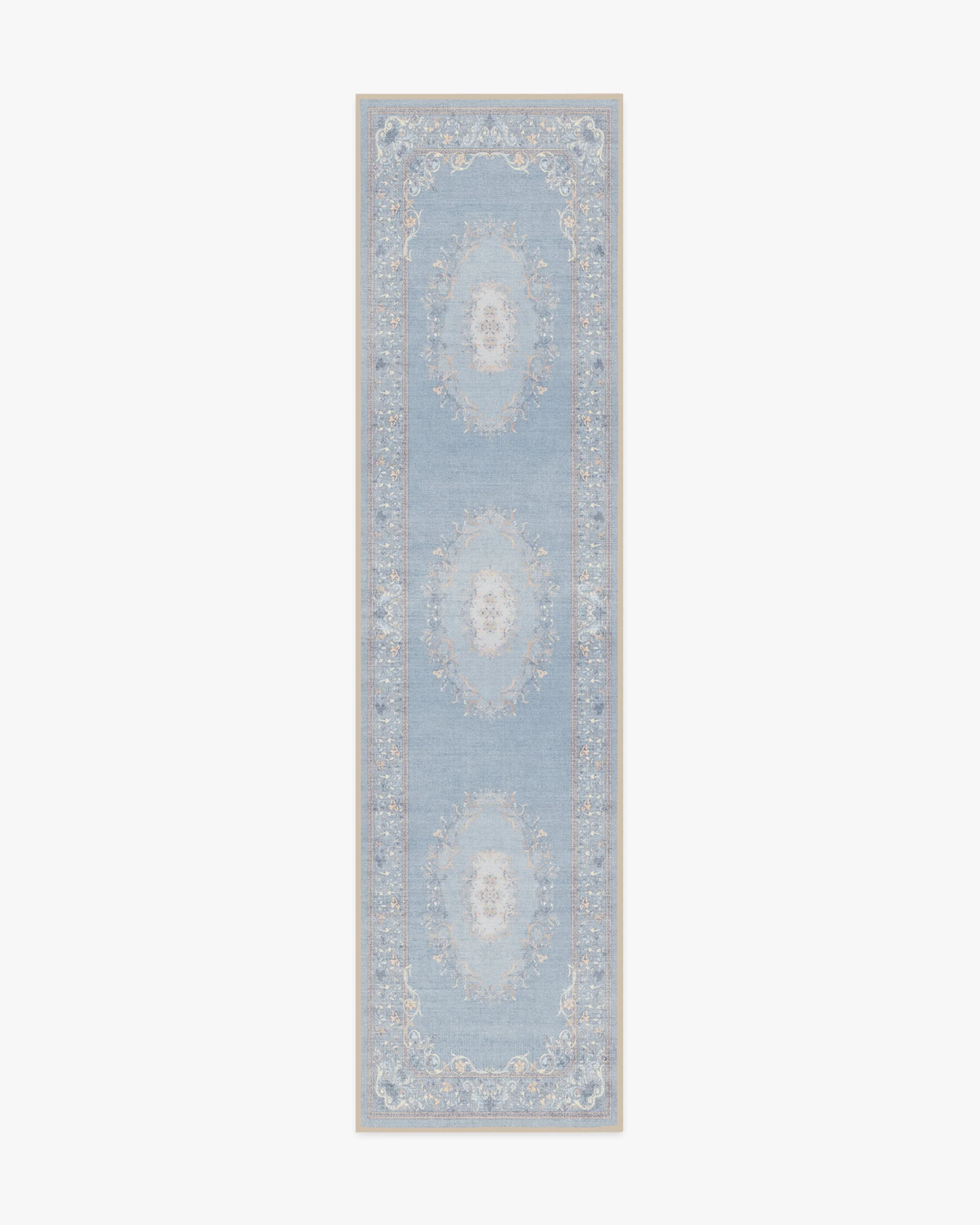 Lady Whistledown Soft Blue Flatwoven Rug by Bridgerton