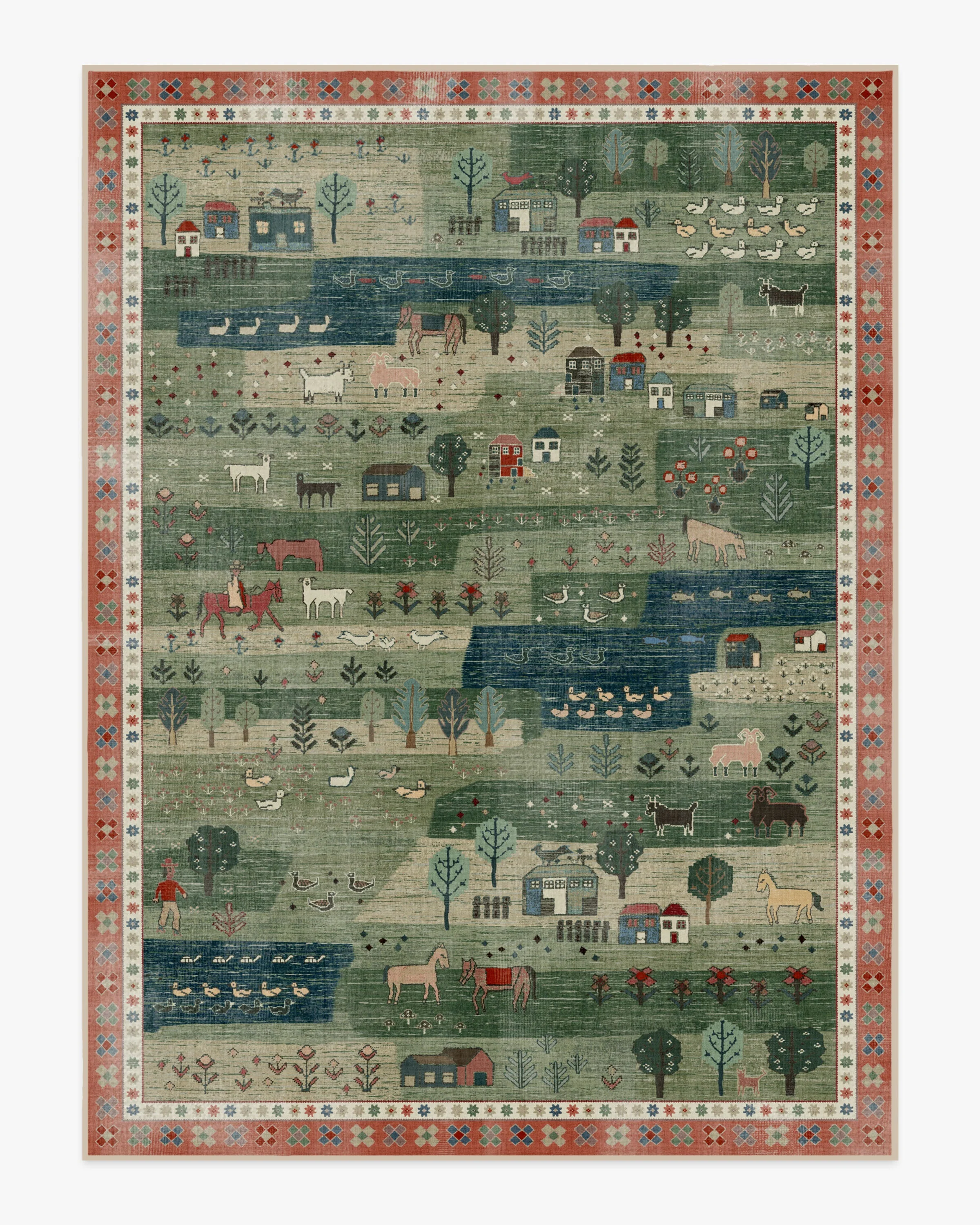 Alder Green Flatwoven Rug