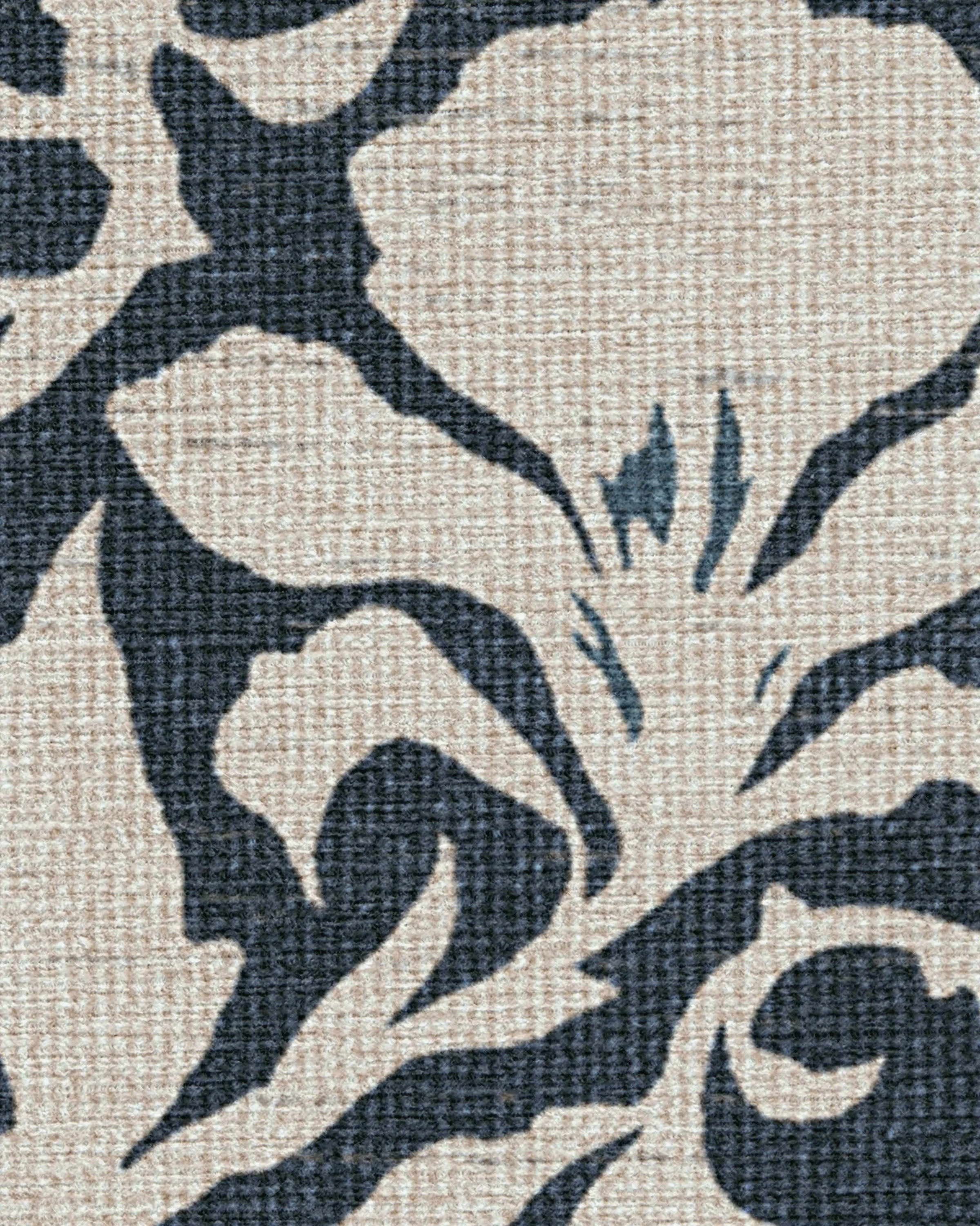 Flora Ink Blue & Ivory Flatwoven Rug by The Hiltons