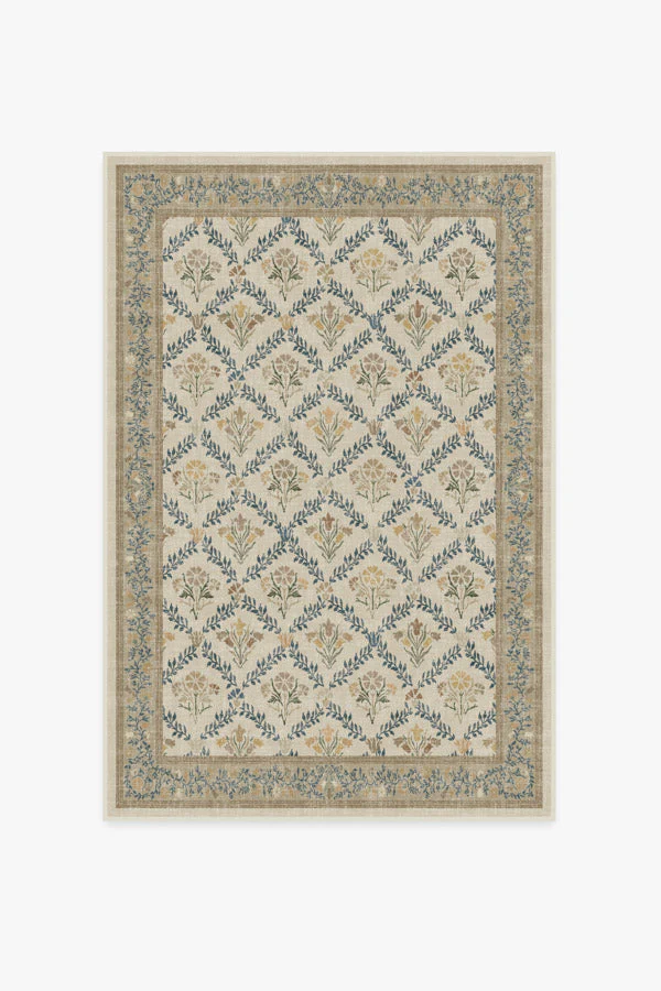 Bellflowers Ivory & Gold Rug by Morris & Co.