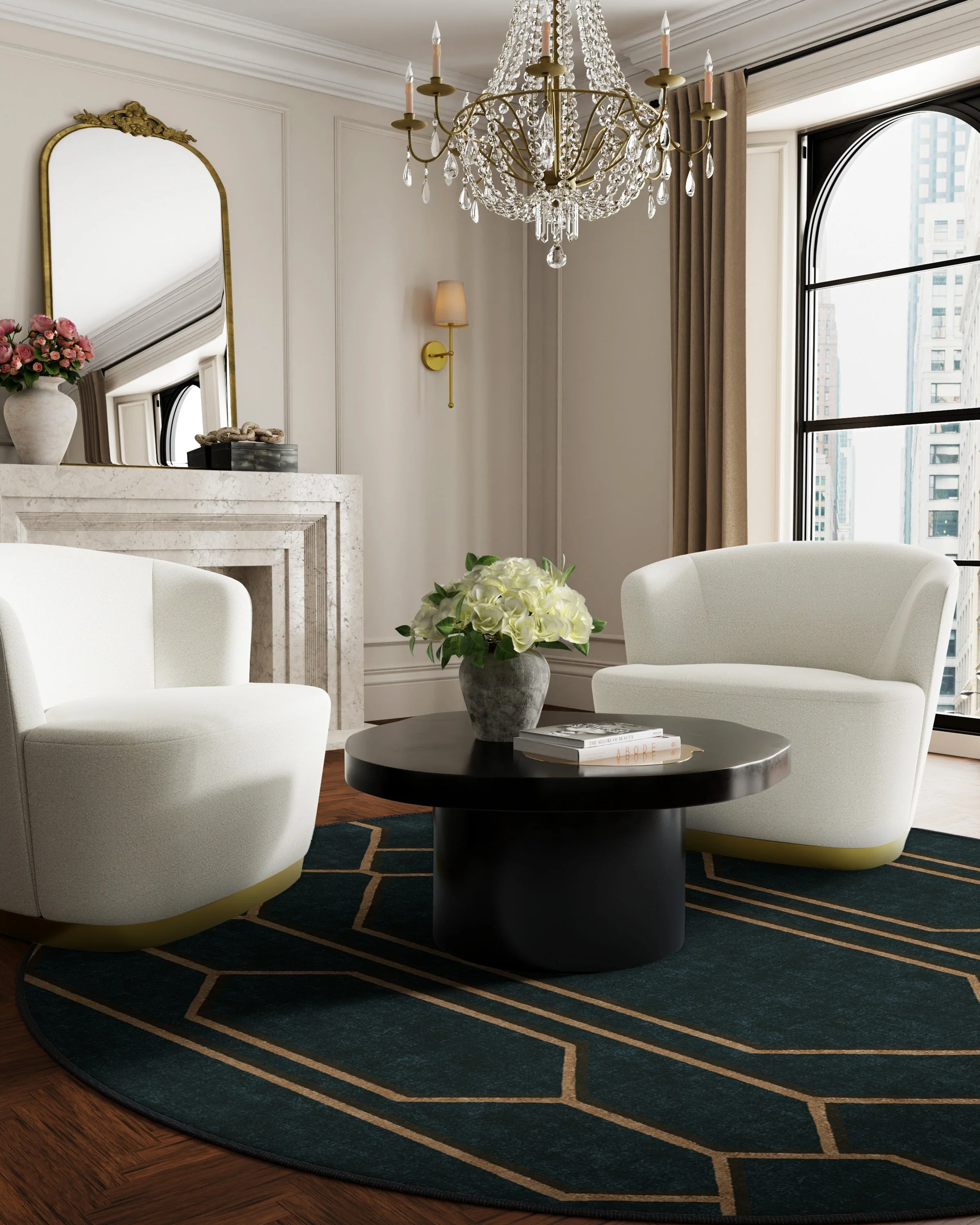 Bryant Marine Blue & Gold Flatwoven Rug by The Hiltons