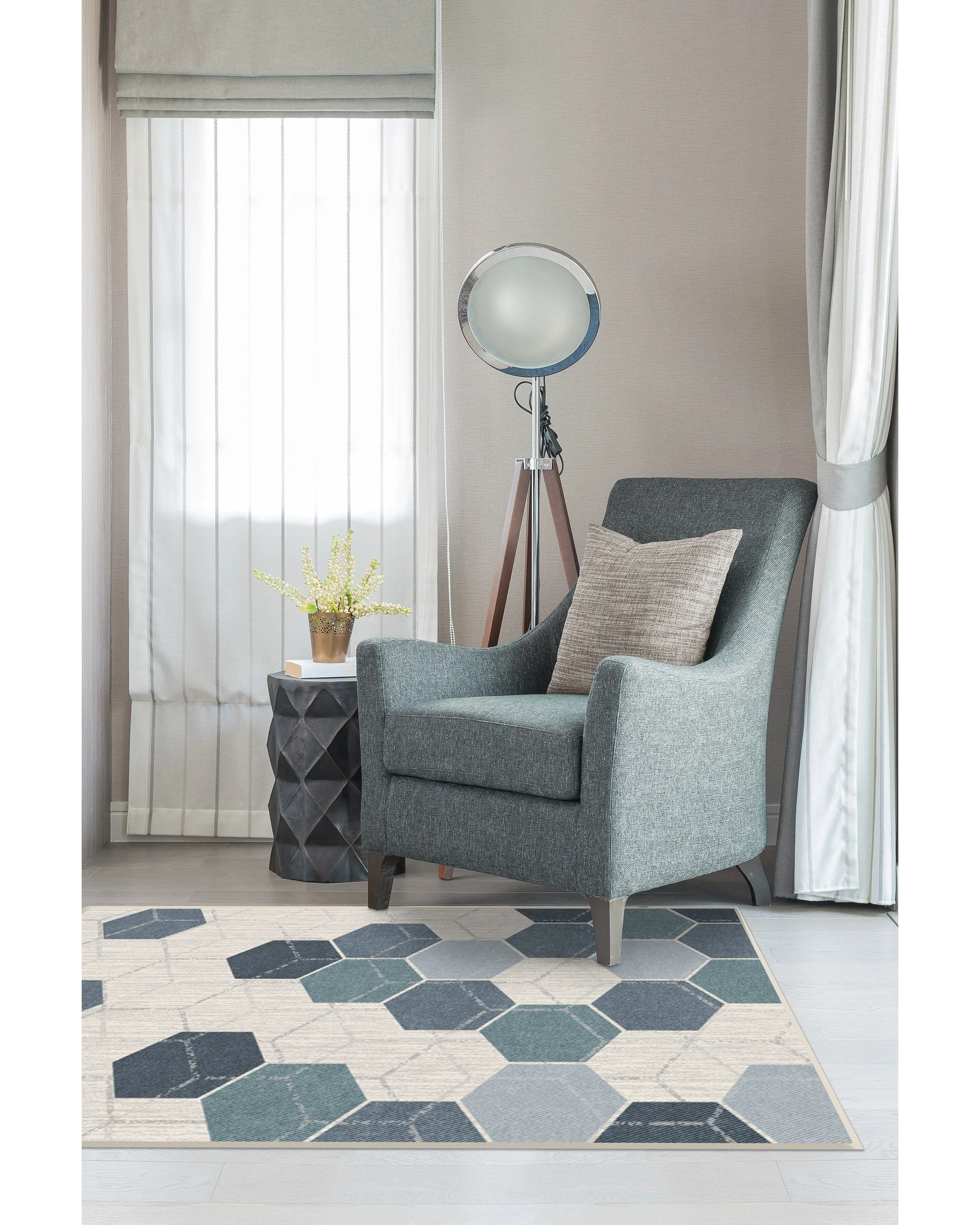Prisma Slate Blue Flatwoven Rug