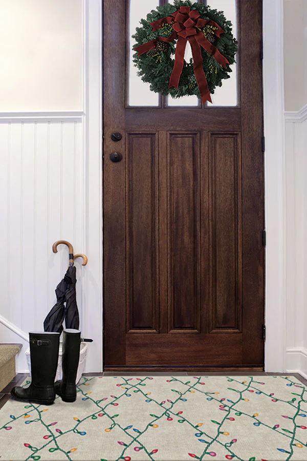 Holiday Lights Creme Flatwoven Rug