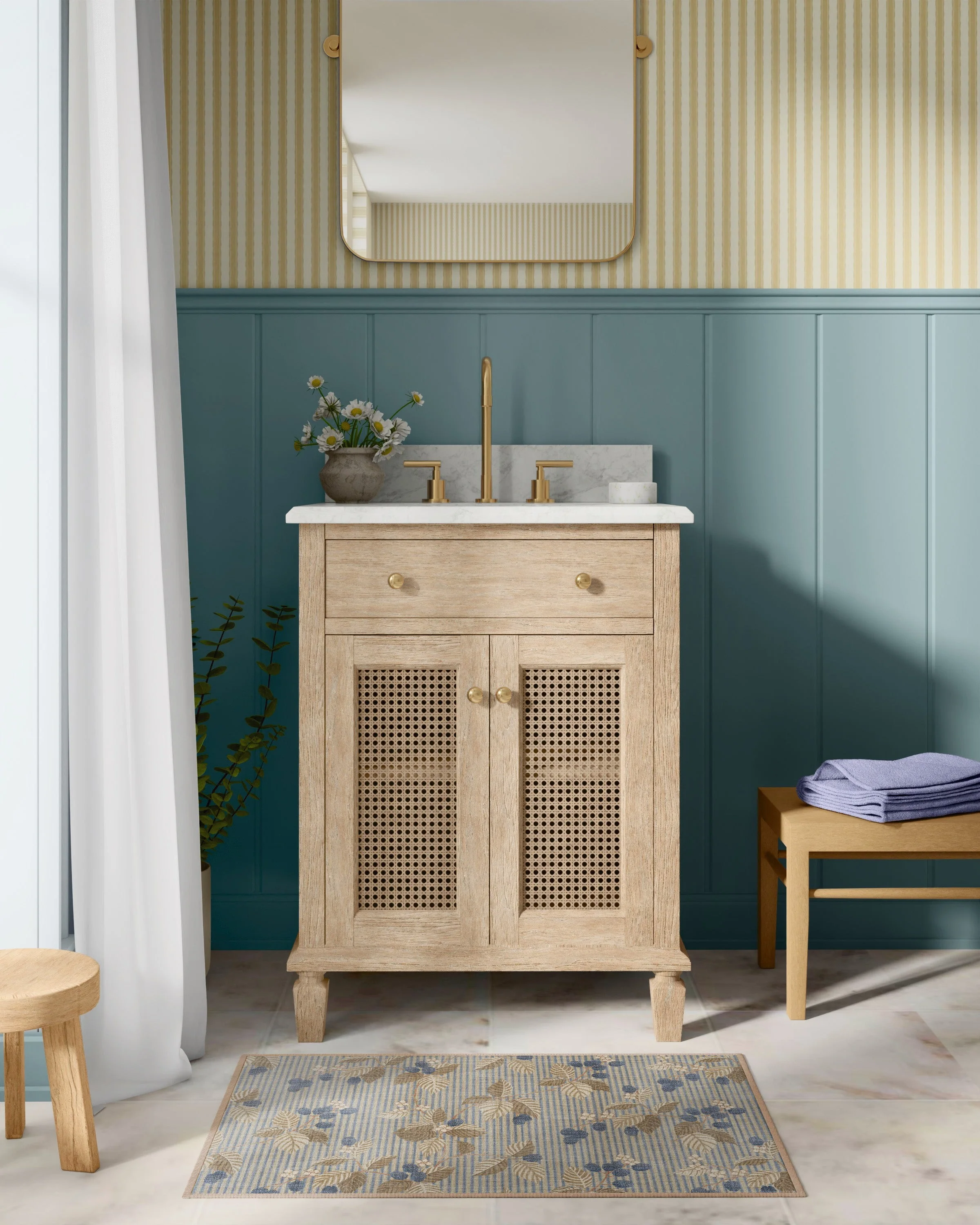 Rubus Azure & Fawn Rug by Sanderson