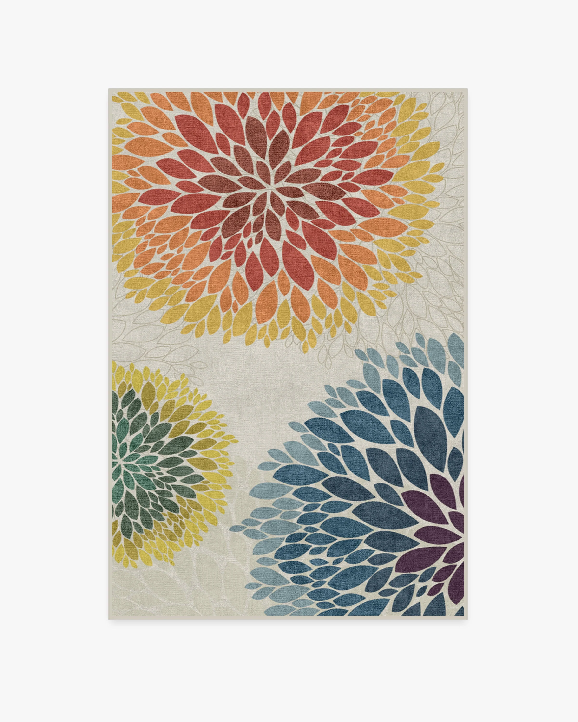 Floral Medallion Multicolor Flatwoven Rug
