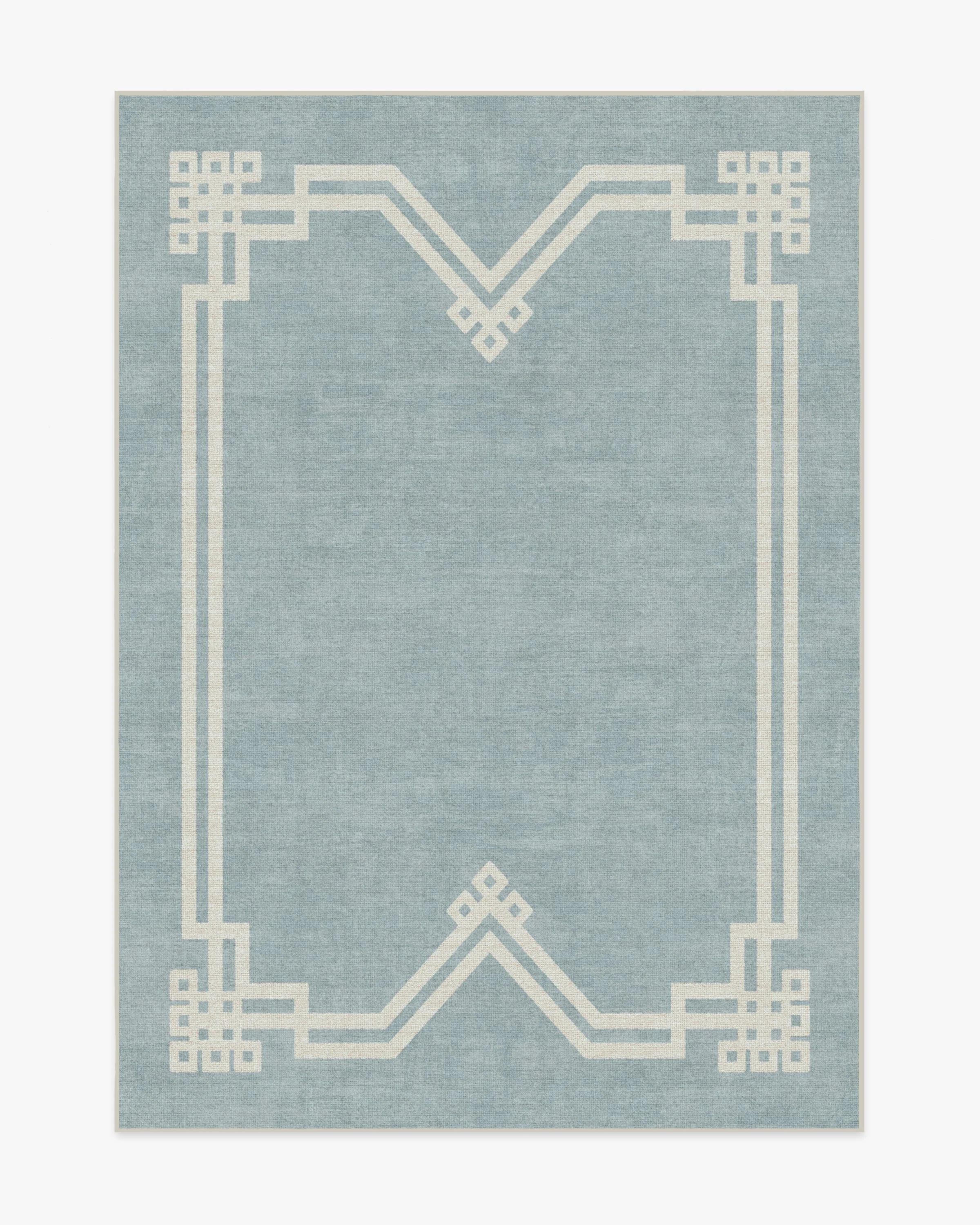 Chrysler Border Chambray Blue Rug by The Hiltons