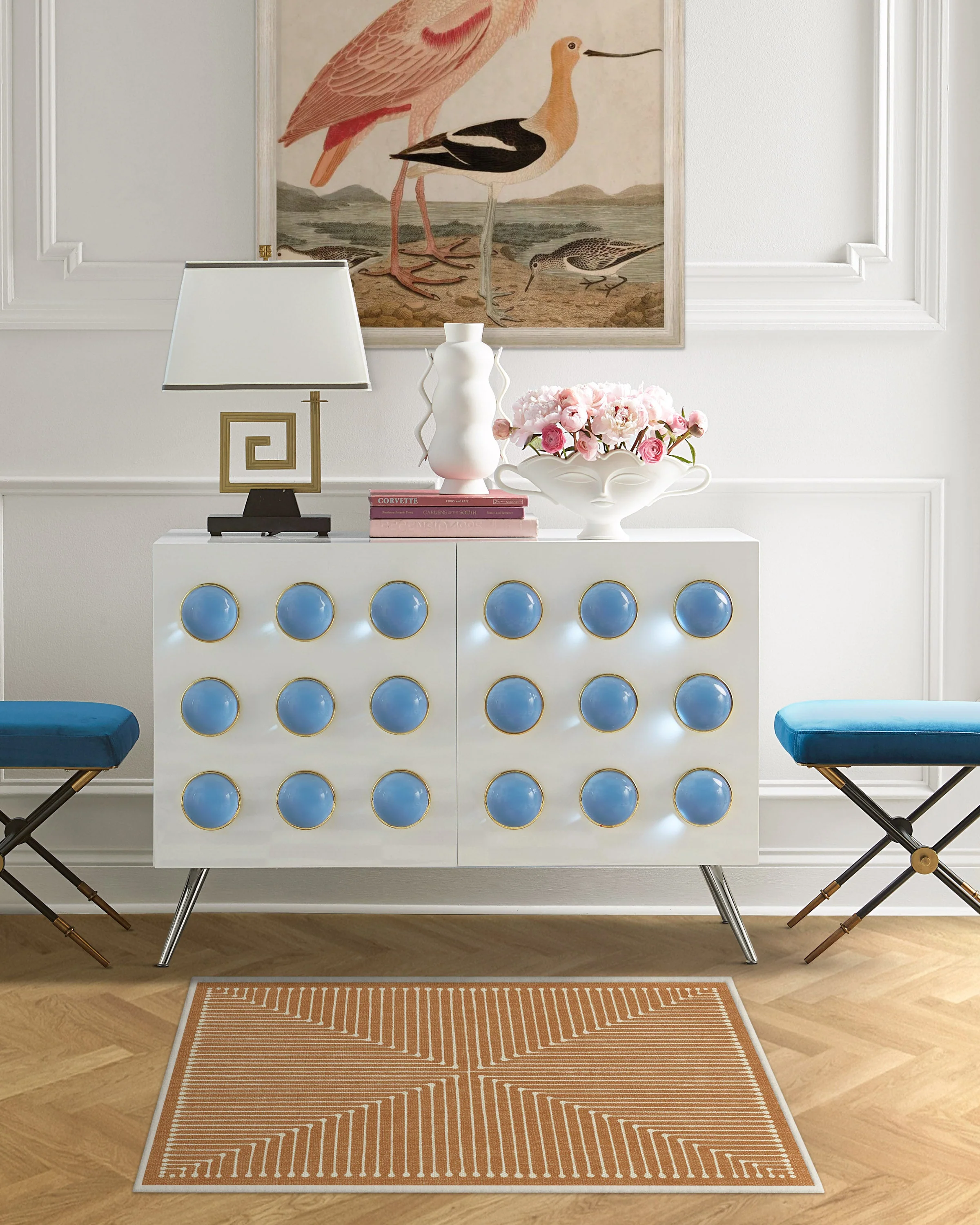 Inkdrop Copper Rug by Jonathan Adler