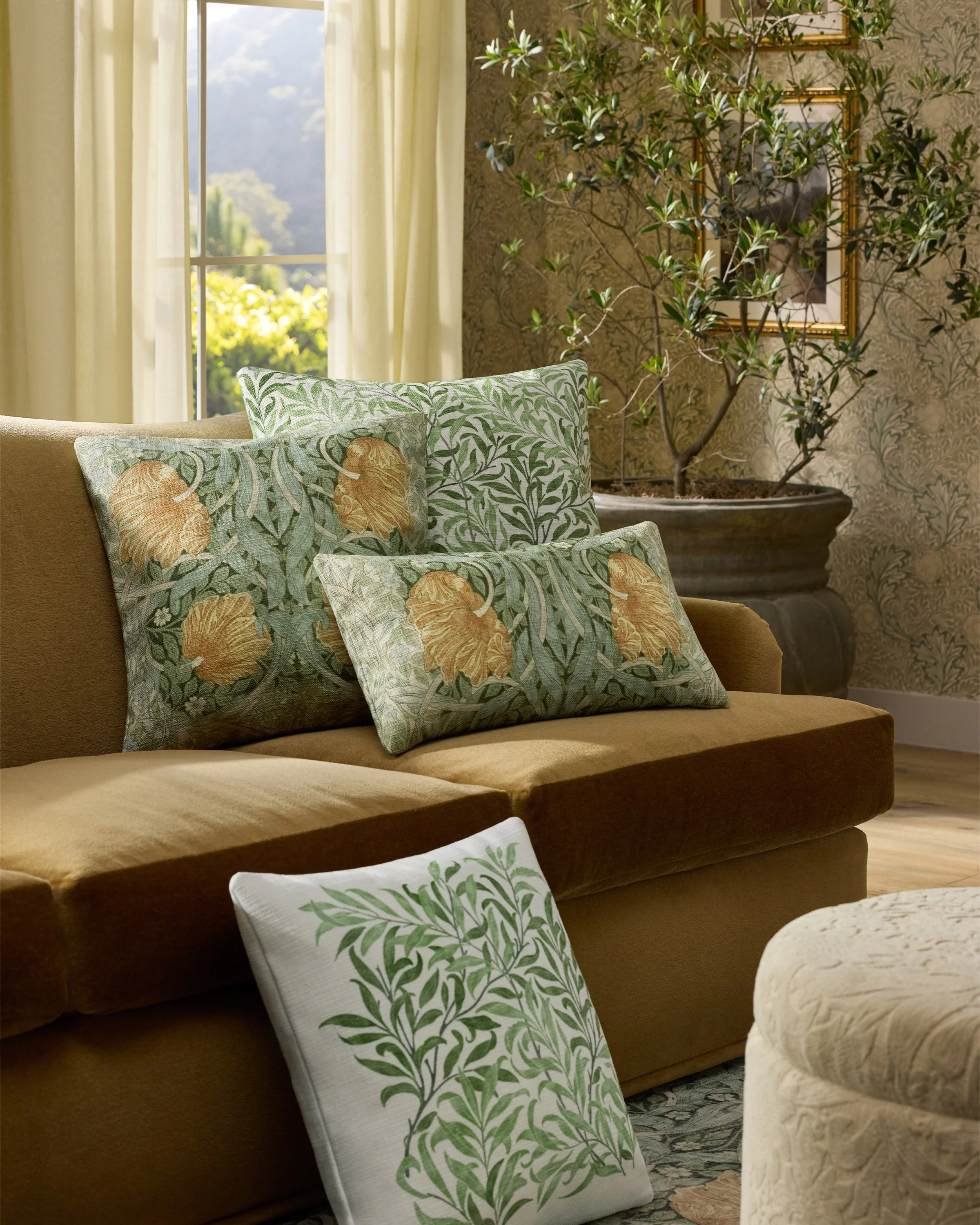 Pimpernel Sage Woven Throw Pillow by Morris & Co.