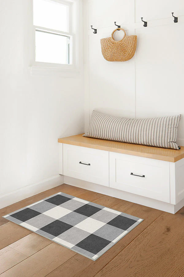 Buffalo Plaid Black & White Rug