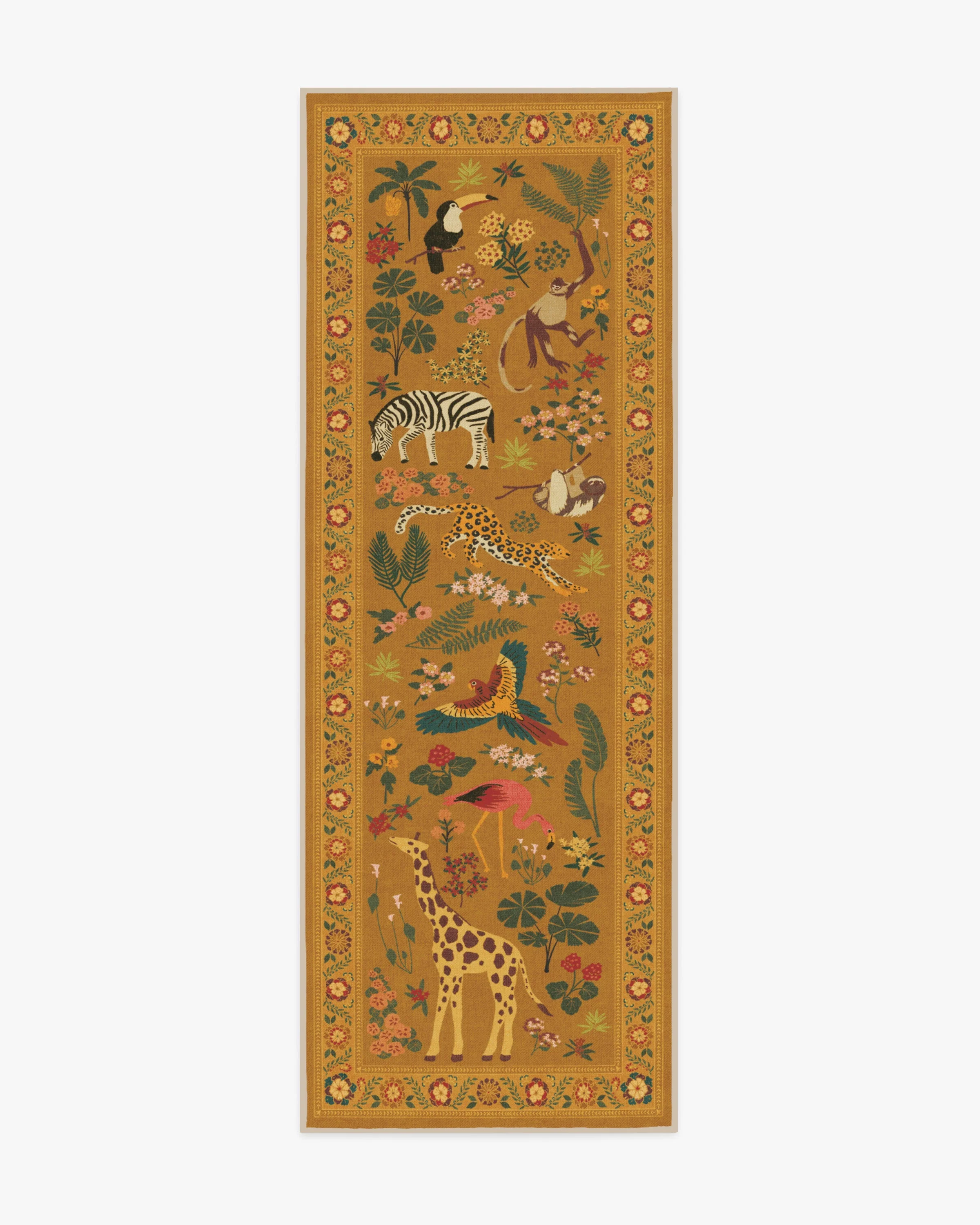 Jingle Jungle Ochre Flatwoven Rug by Iris Apfel