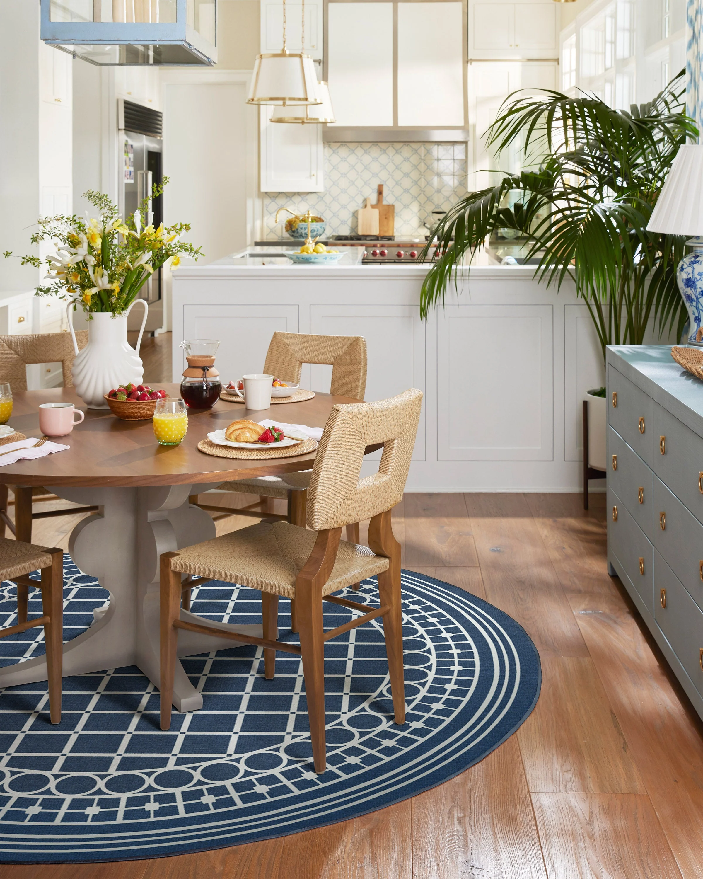 Palm Beach Navy Rug by Gray Malin