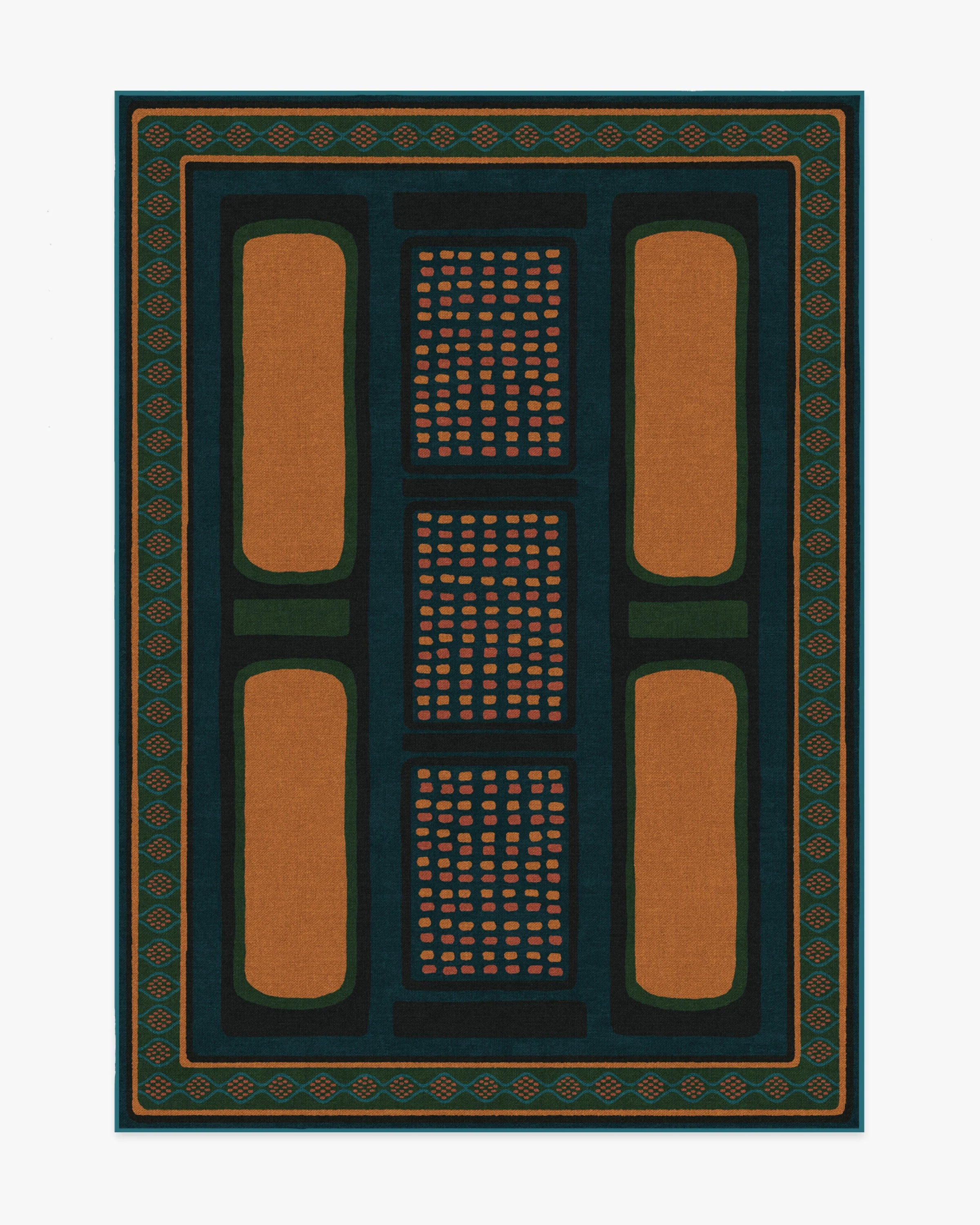 Nerissa Teal & Gold Rug by Architectural Digest