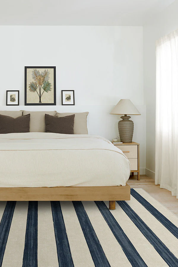 Sumi Sailor Stripe Navy Flatwoven Rug