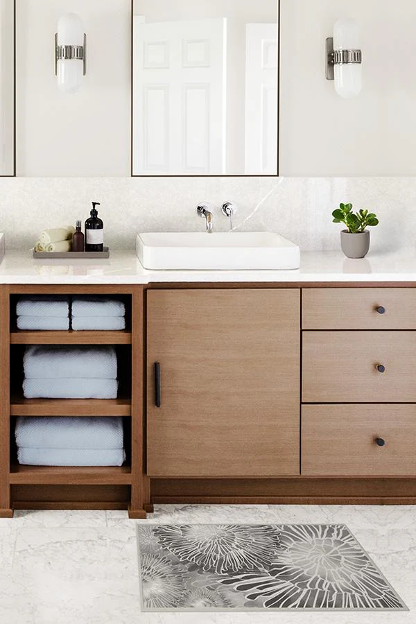 Chrysanthemum Ash Grey Flatwoven Rug