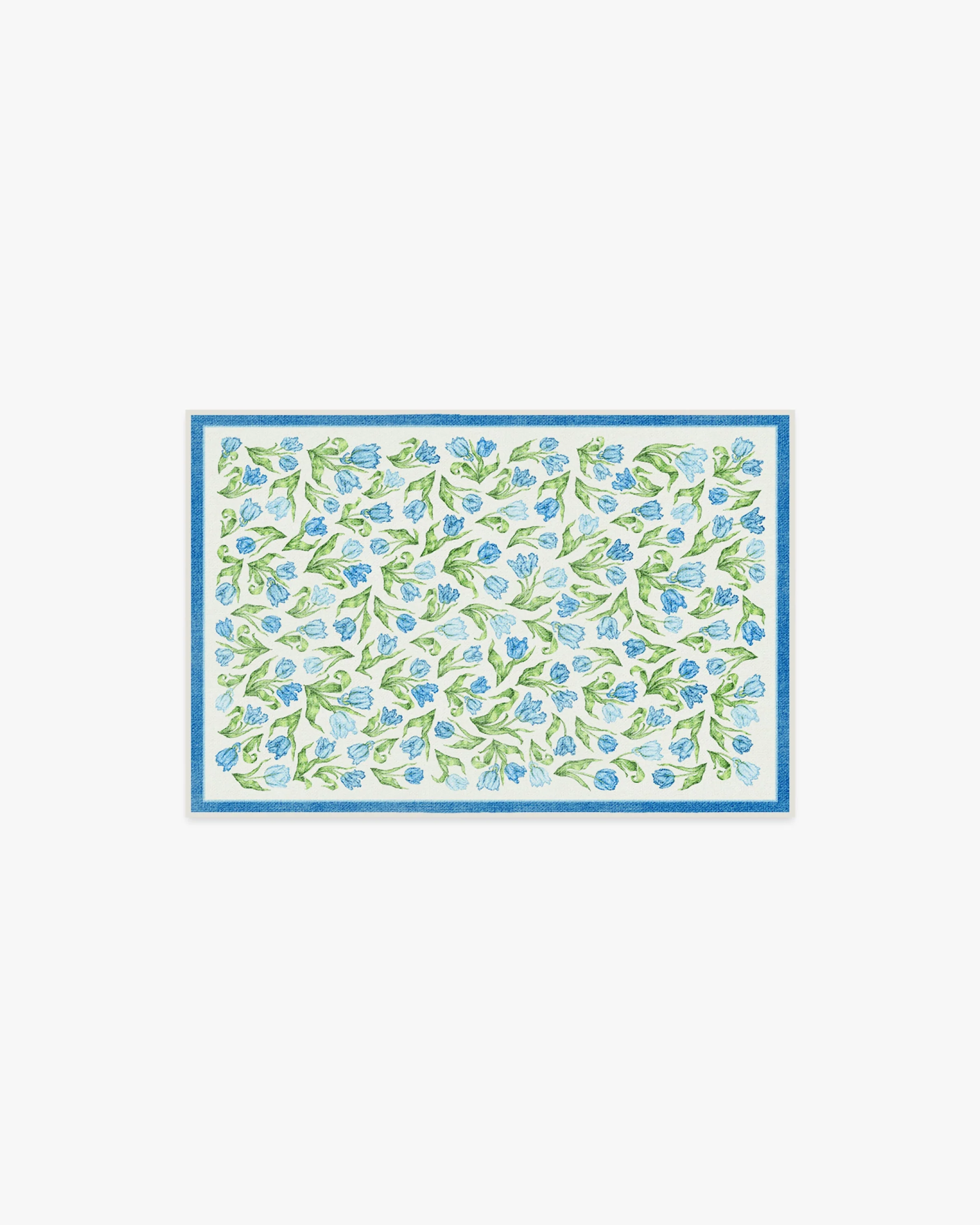 Garden Party Blue Flatwoven Rug by Mrs. Alice