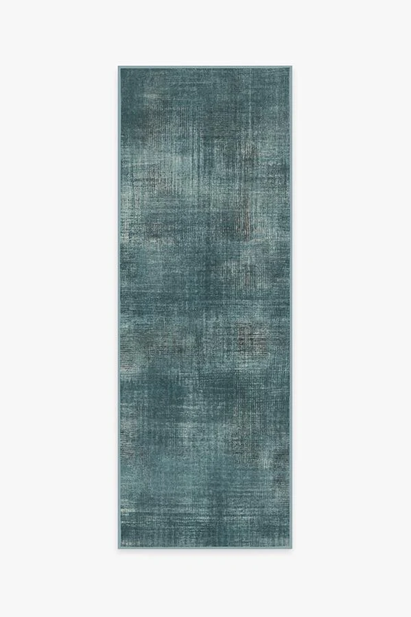Sudaria Solid Teal Blue Flatwoven Rug
