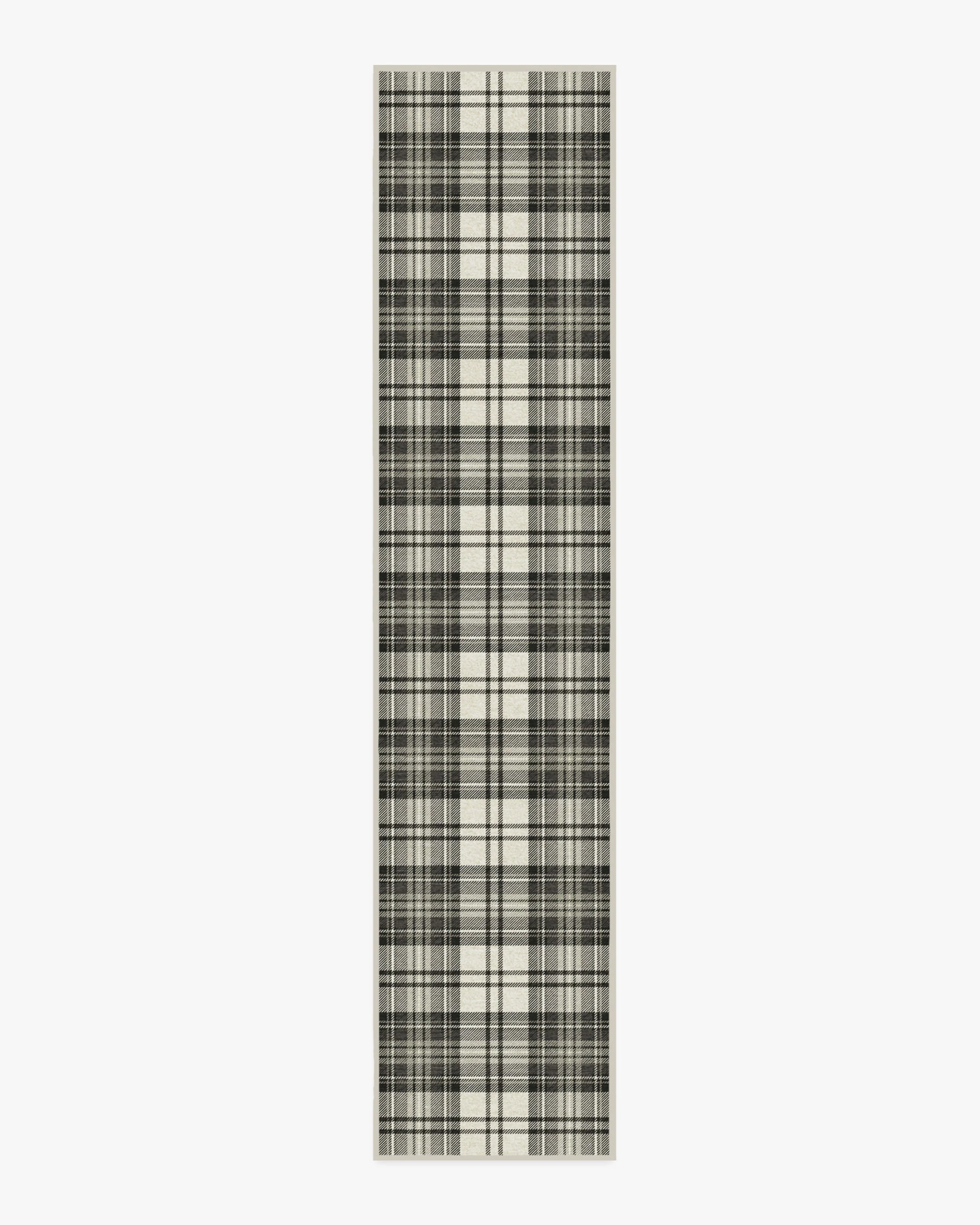 Dress Stewart Tartan Black & Ivory Flatwoven Rug